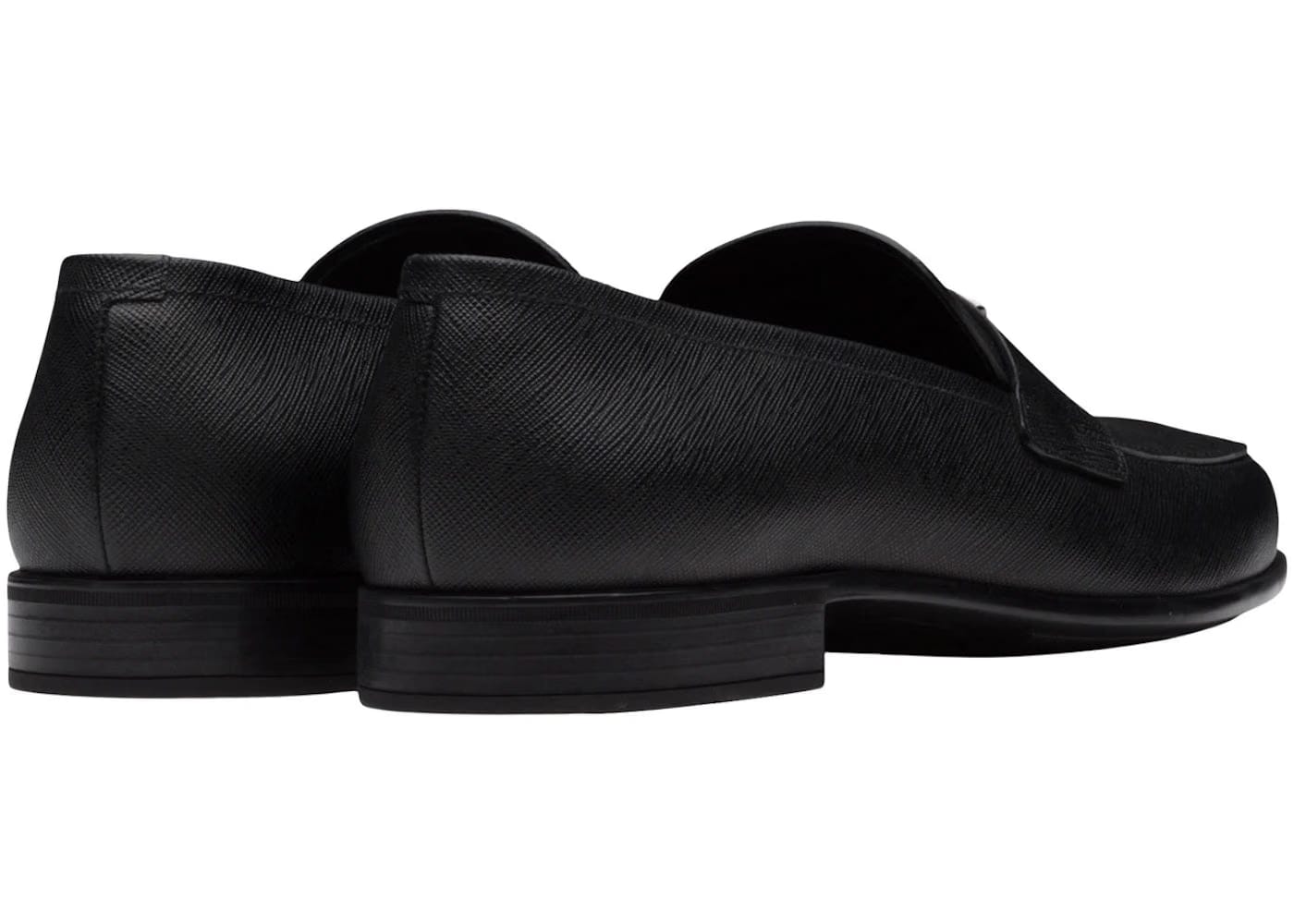 Prada Plaque Loafer Black Saffino Leather