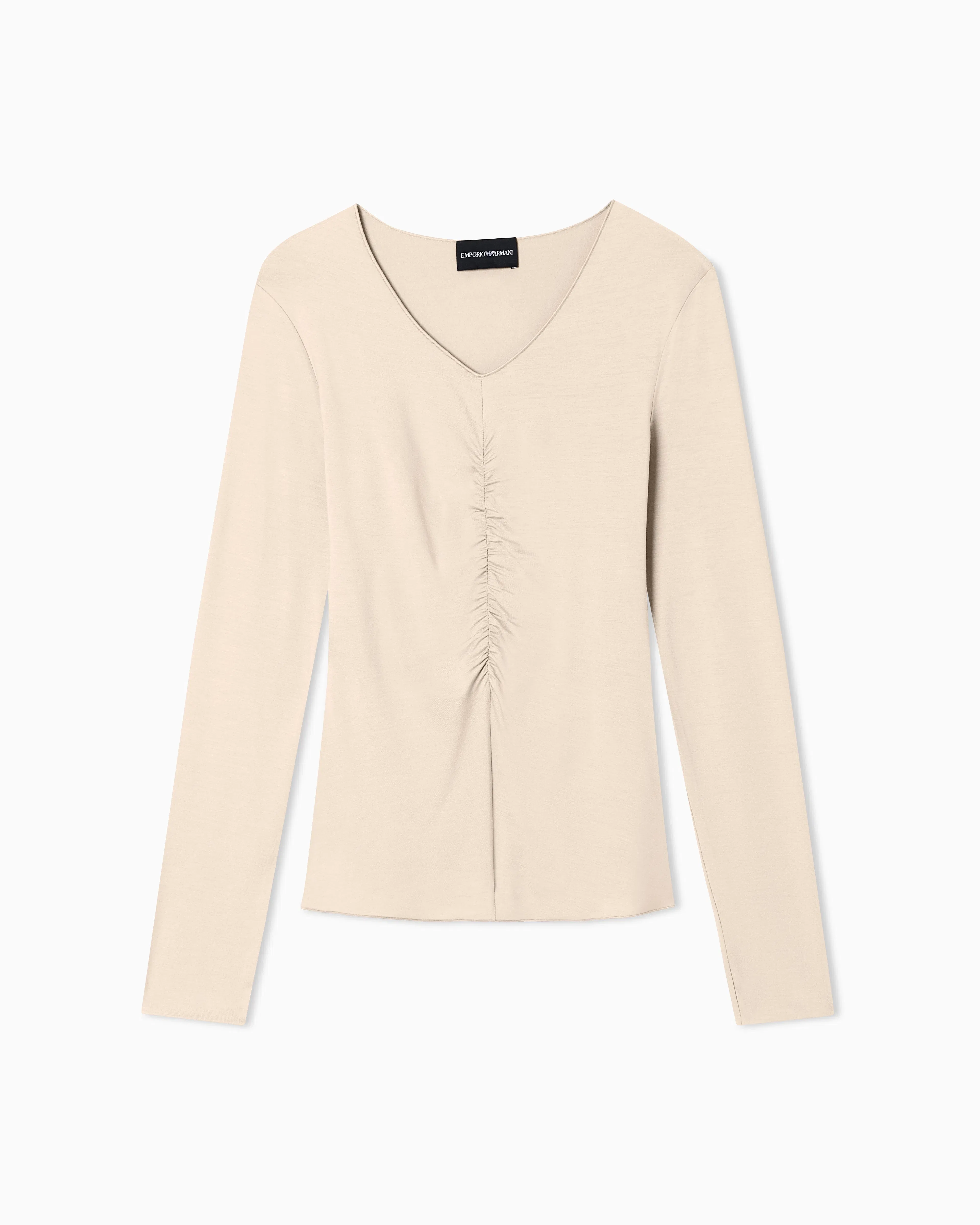 Emporio Armani Stretch jersey jumper with gathering detail