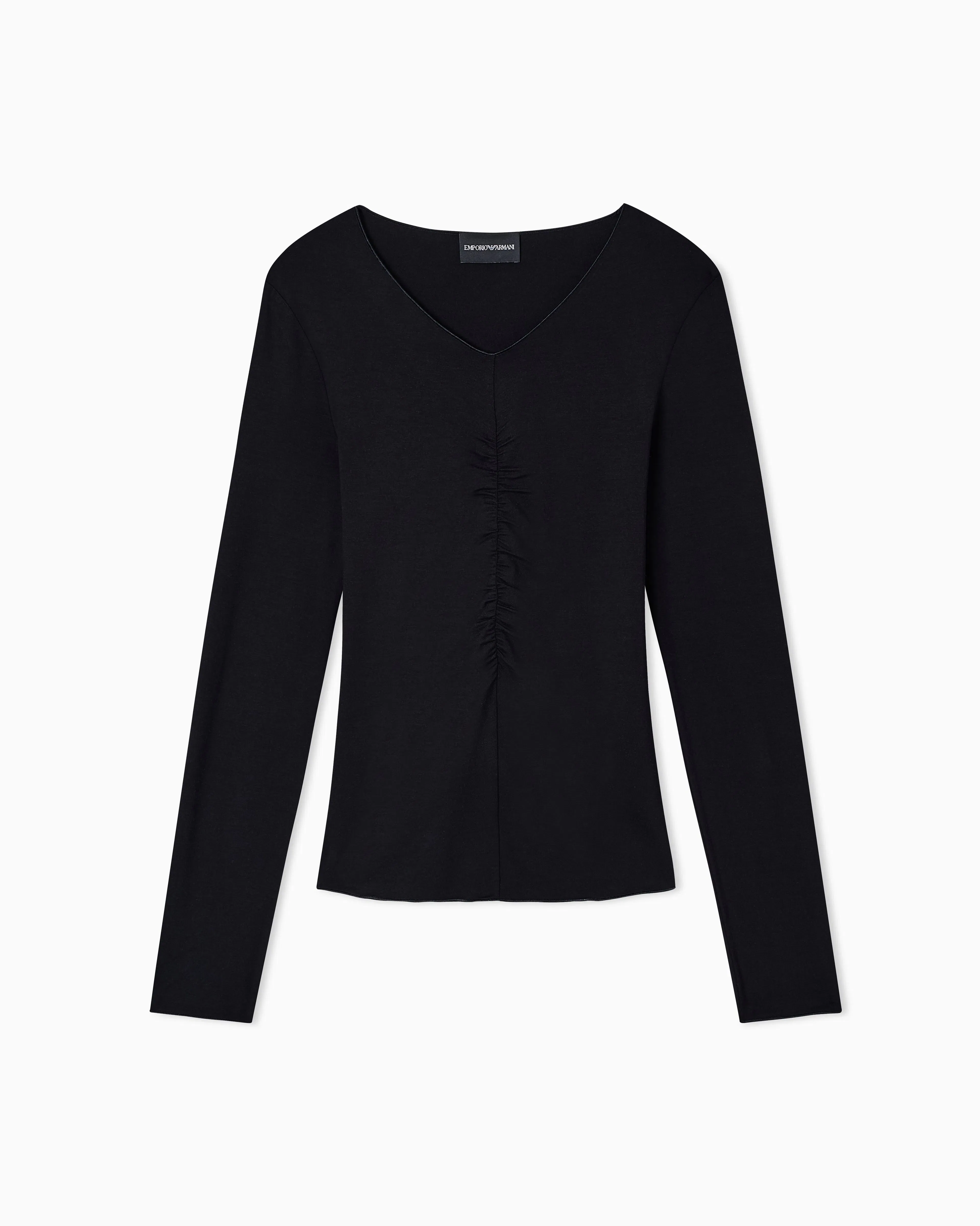 Emporio Armani Stretch jersey jumper with gathering detail