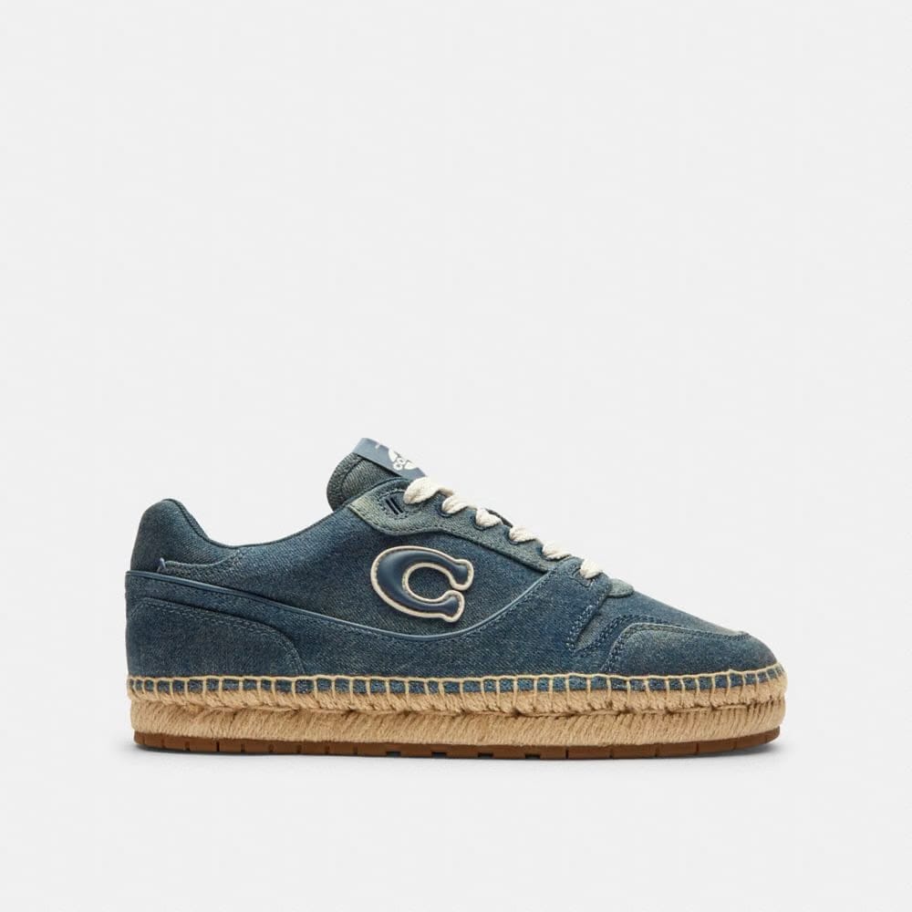 Women's Coach Soho Espadrille Sneaker In Loved Denim Denim