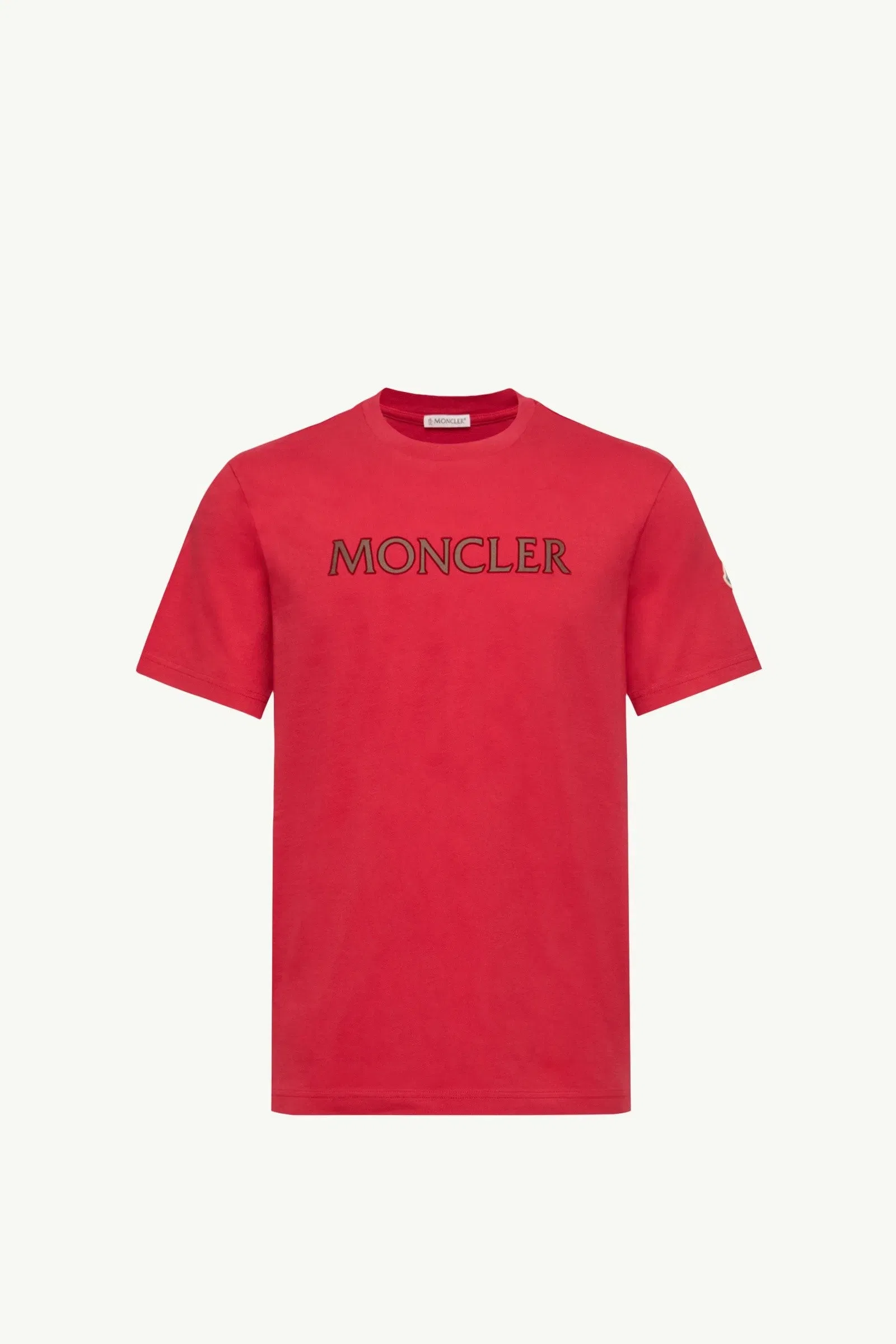 Moncler Logo Print Cotton T-Shirt Red Red