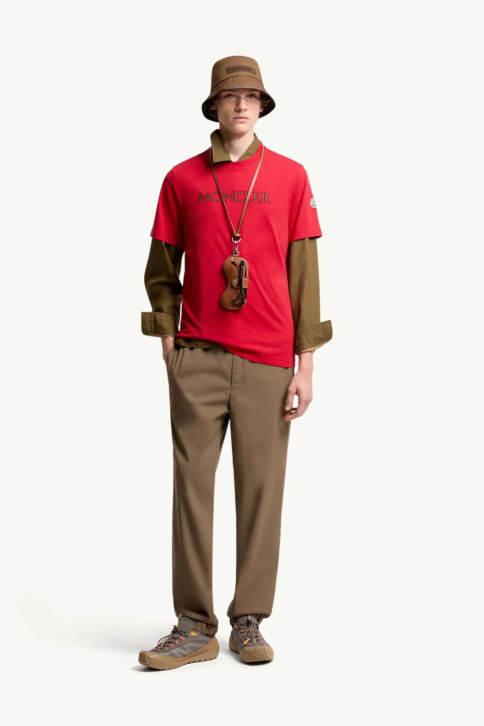 Moncler Logo Print Cotton T-Shirt Red Red