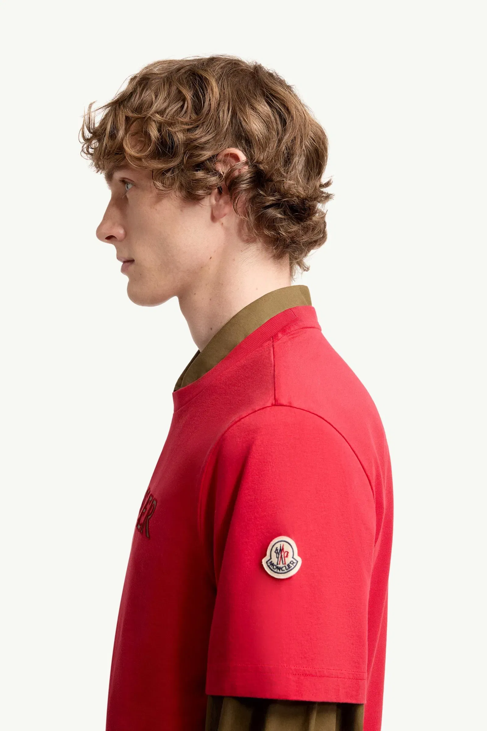 Moncler Logo Print Cotton T-Shirt Red Red