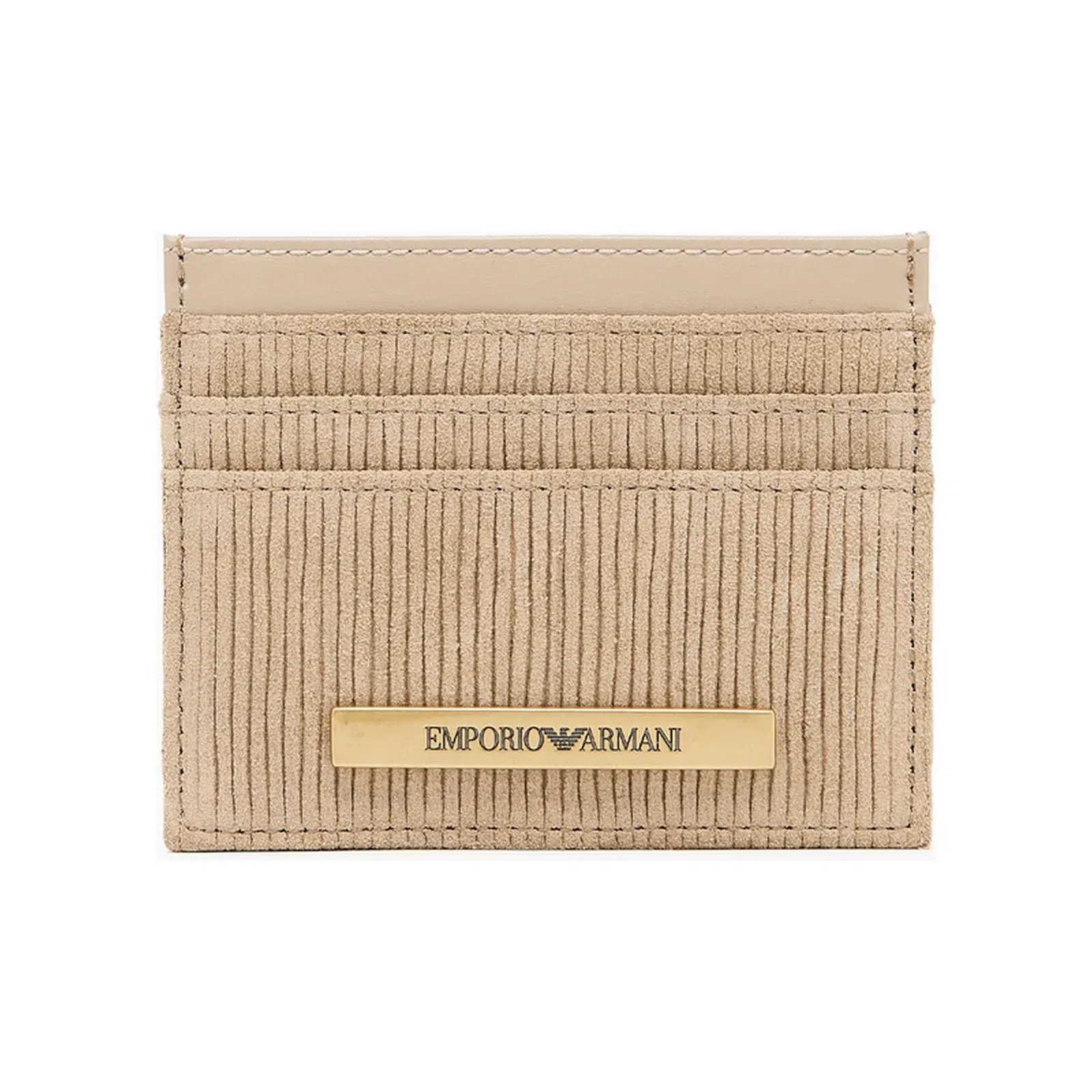 Emporio Armani embossed suede card holder