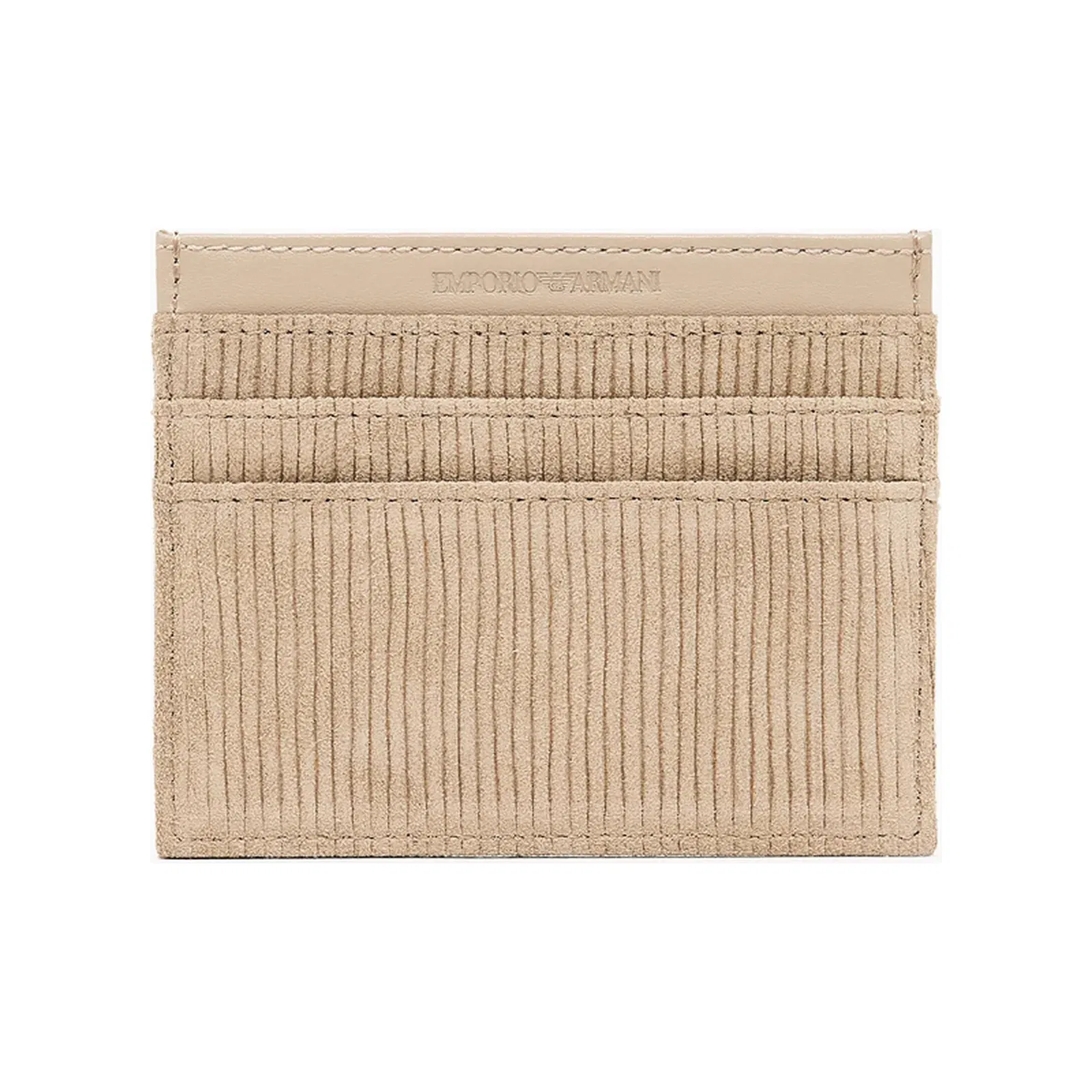 Emporio Armani embossed suede card holder