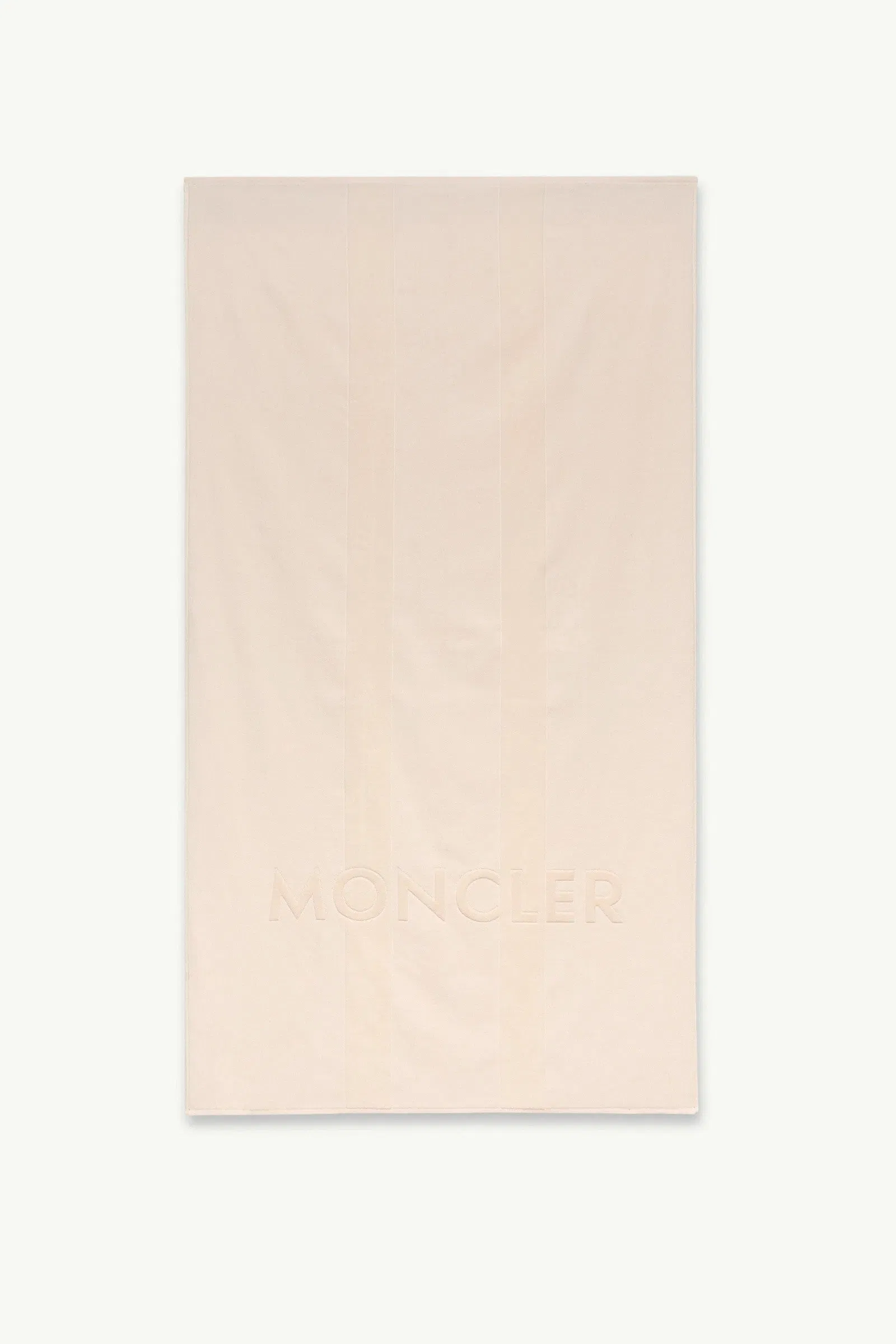 Moncler Logo Cotton Beach Towel Light Beige Light Beige