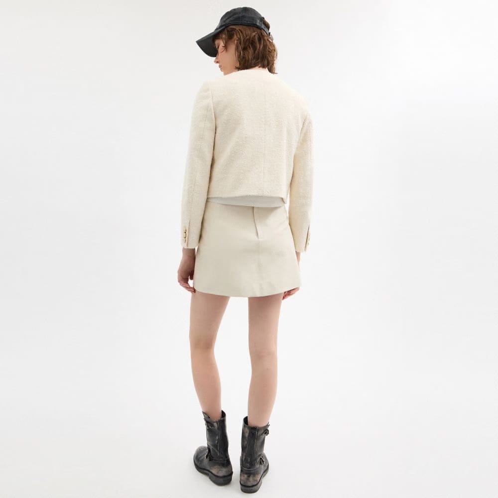 Coach Heritage C Boucle Jacket Cream