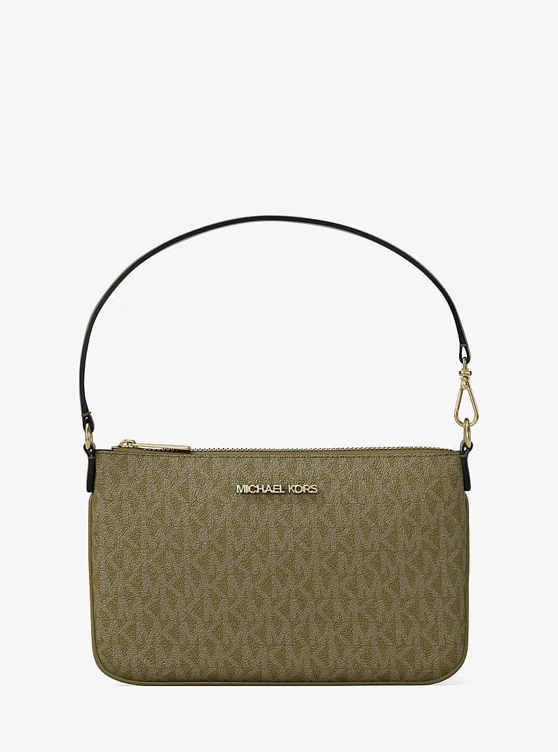 Michael Kors Jet Set Small Signature Logo Convertible Wristlet Oregano