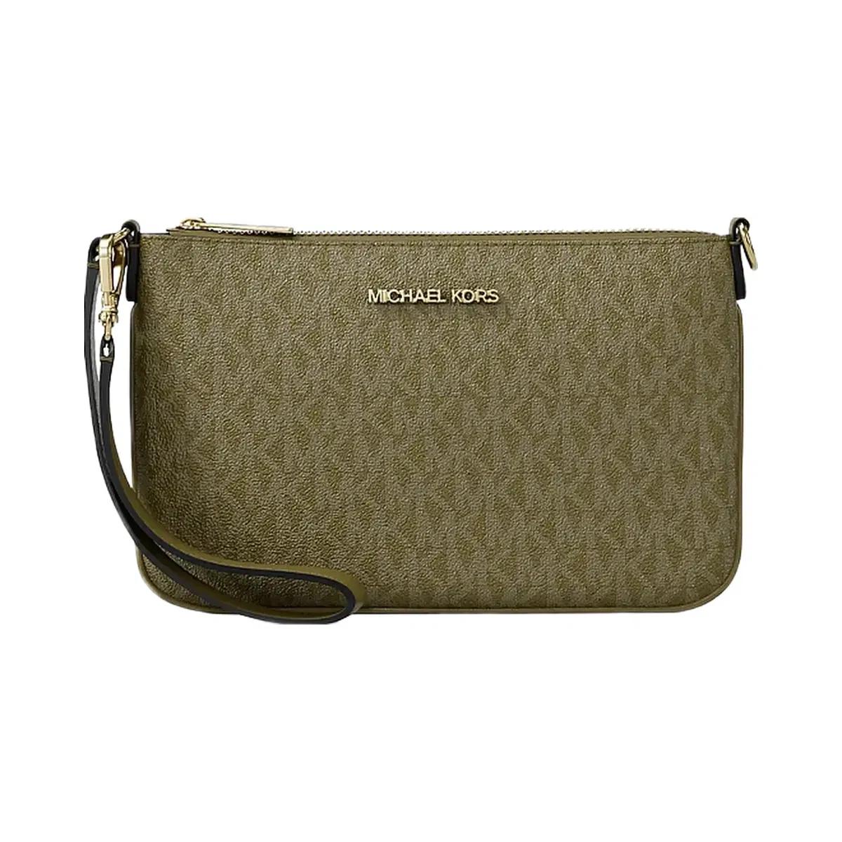 Michael Kors Jet Set Small Signature Logo Convertible Wristlet Oregano