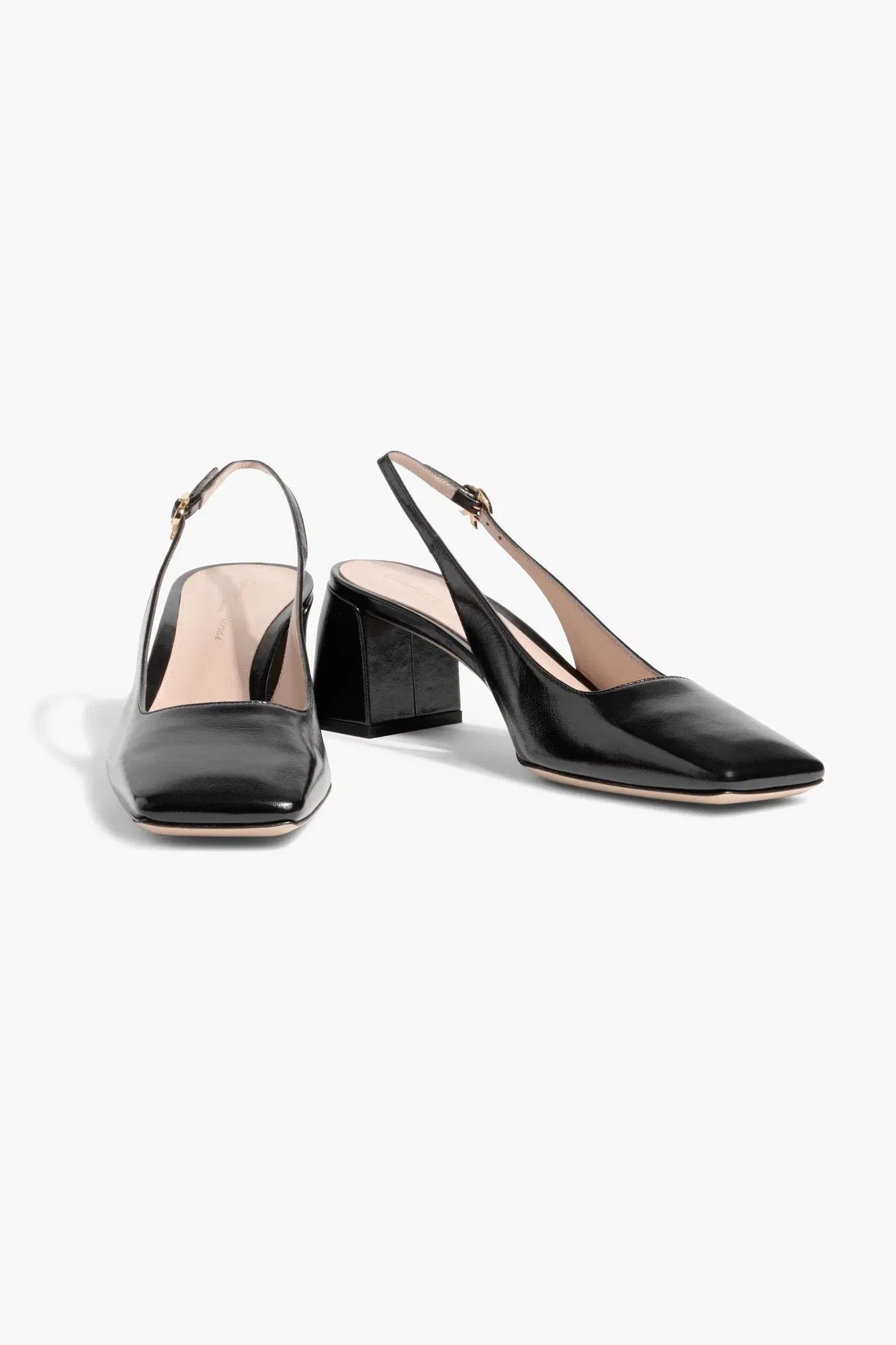 Gianvito Rossi Freeda 55 Leather Slingback Pumps Black Women's