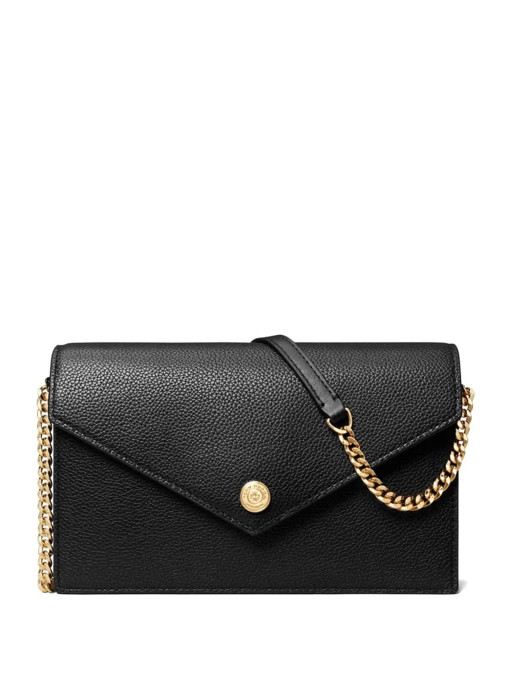 grained leather envelope clutch bag