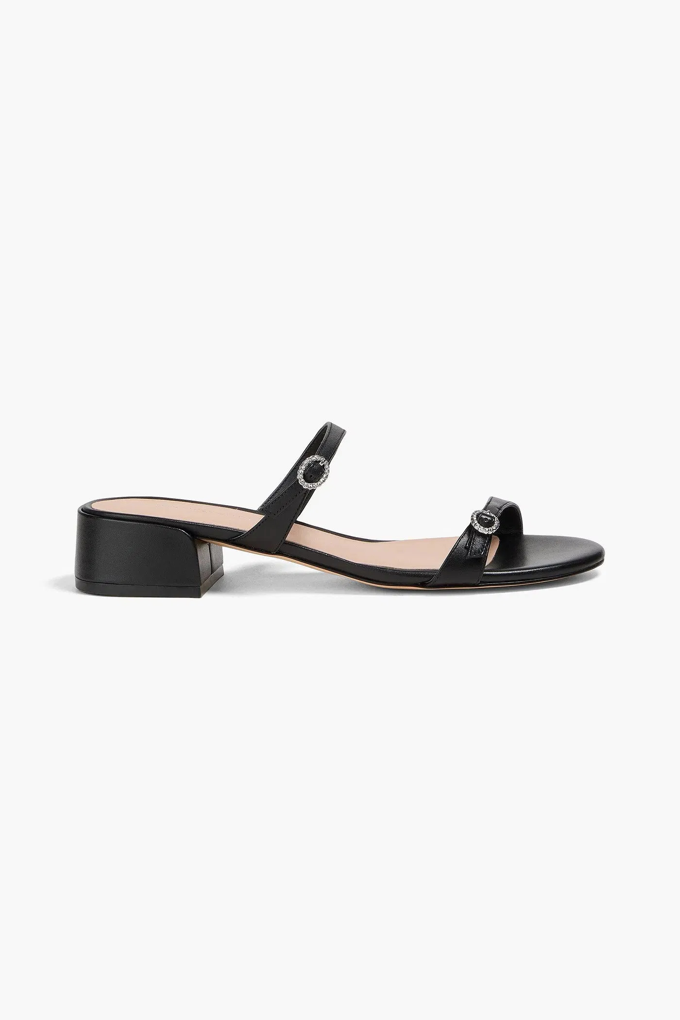 Stuart Weitzman Ginger Leather Mules Black Women's