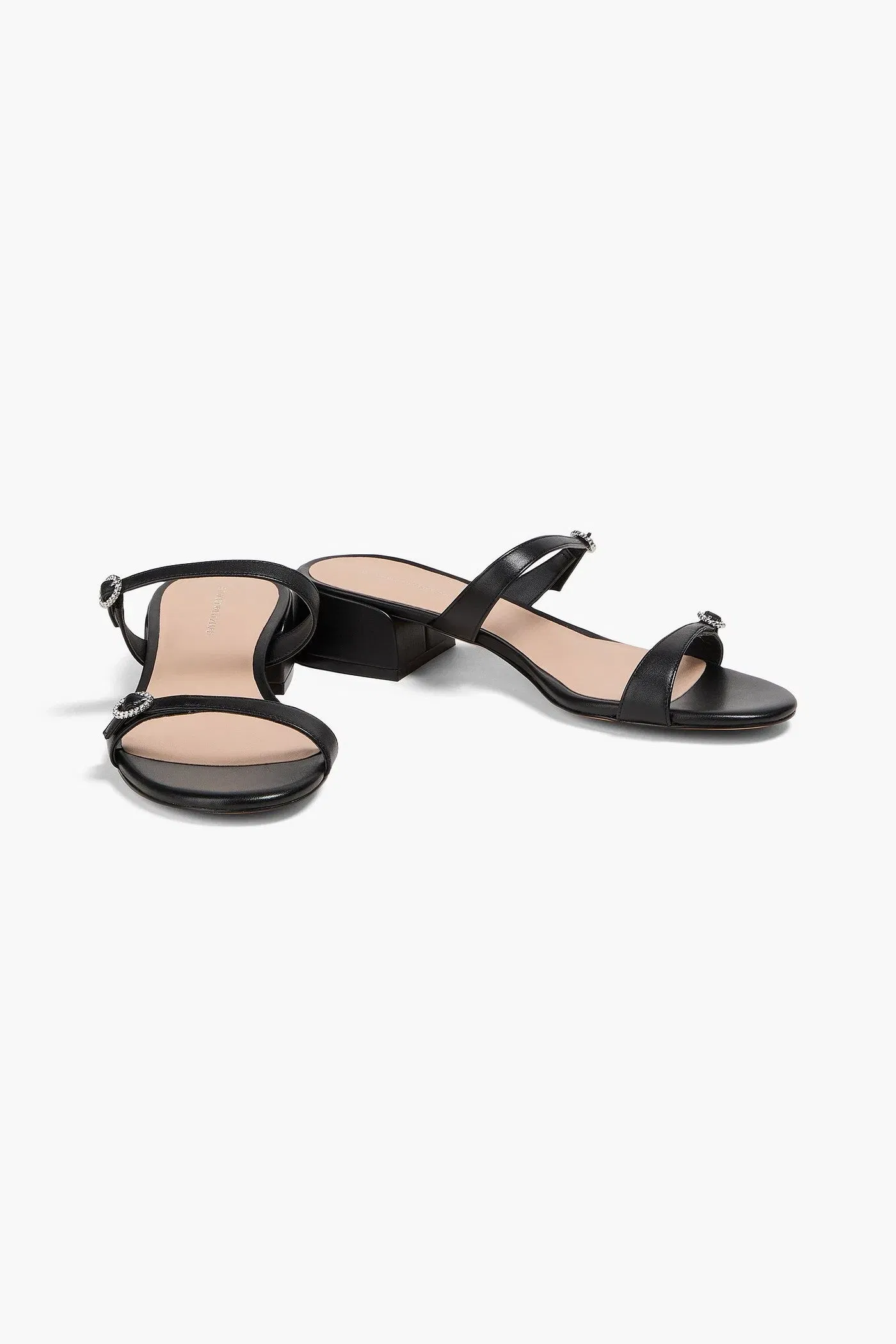 Stuart Weitzman Ginger Leather Mules Black Women's