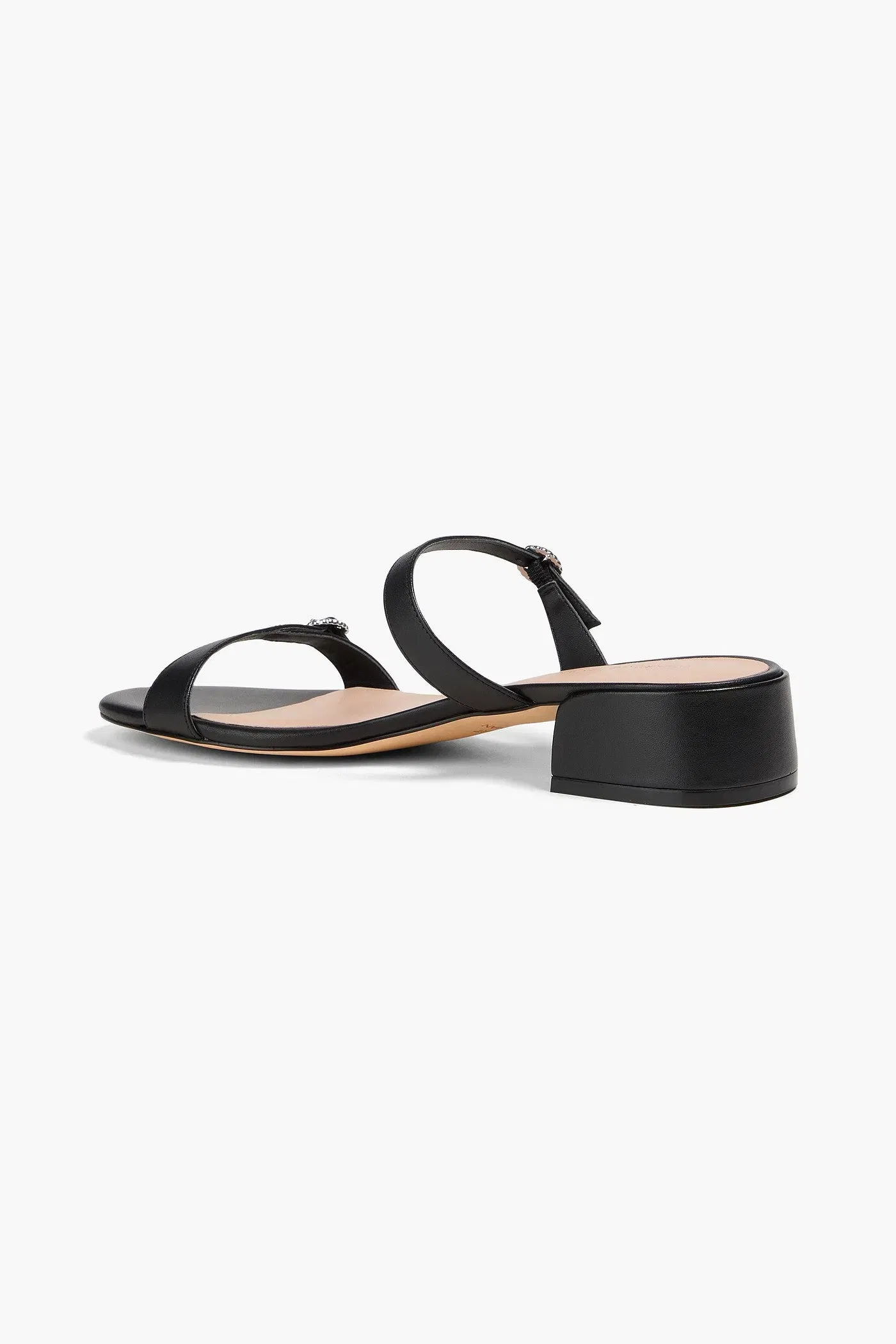 Stuart Weitzman Ginger Leather Mules Black Women's