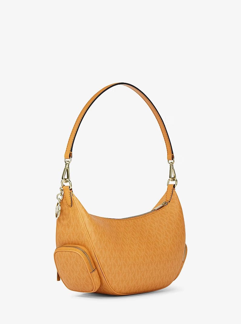 Michael Kors Merritt Medium Signature Logo Convertible Shoulder Bag Radiant Orange