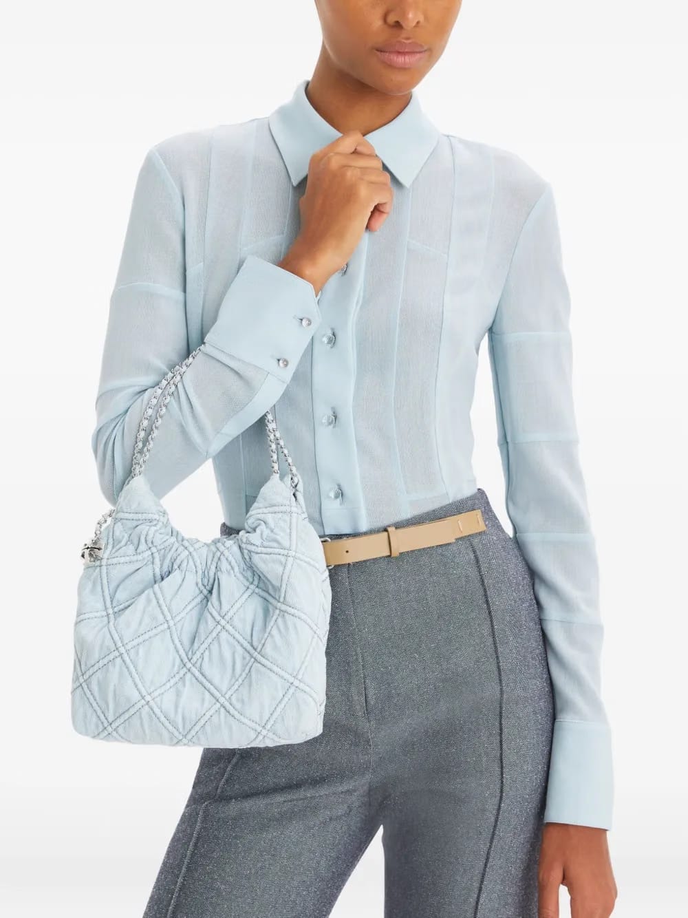 mini Fleming denim cross body bag