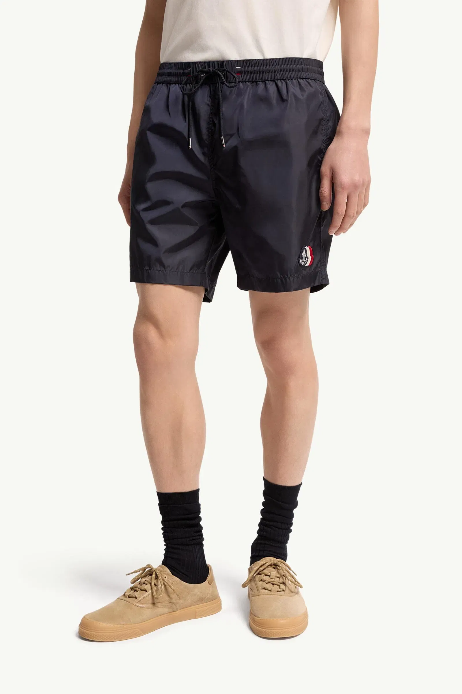 Moncler Logo Patch Swim Shorts Navy Blue Navy Blue