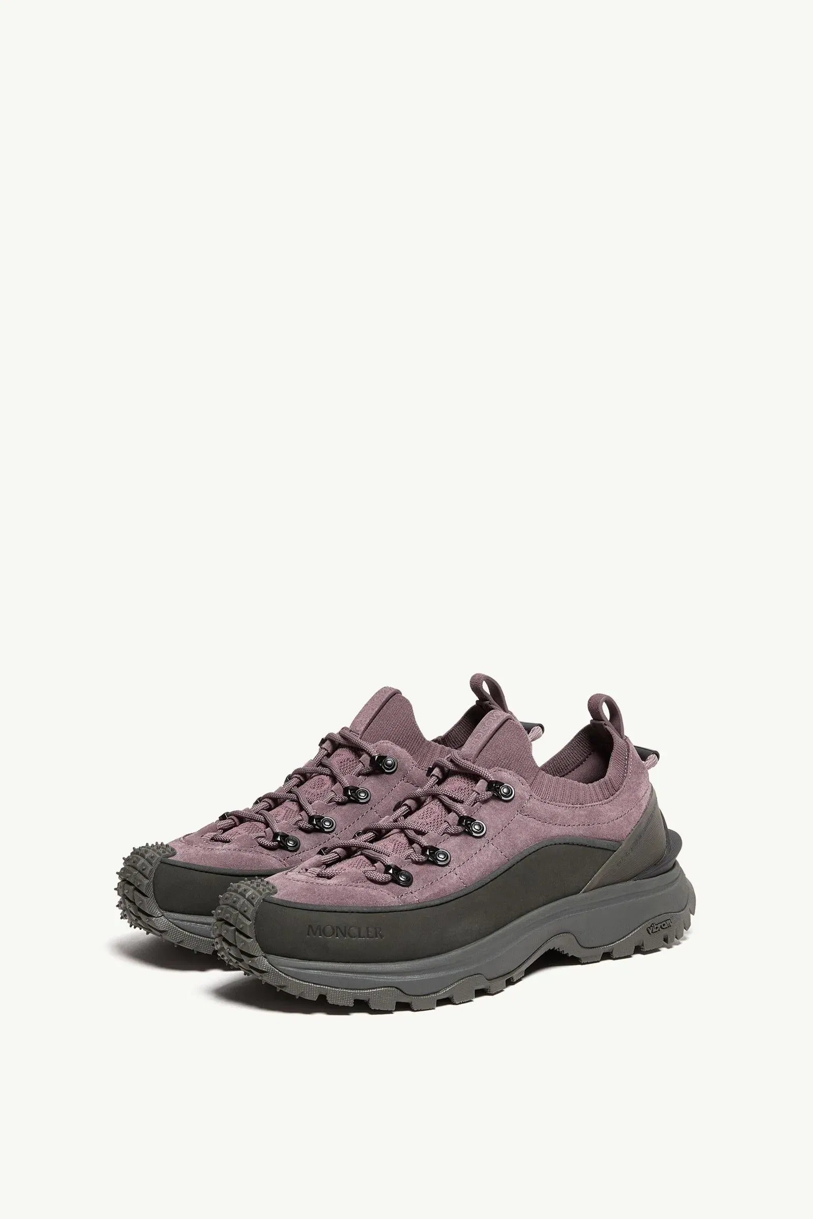 Moncler Trailgrip Lite3 Nubuck & Suede Sneakers Brown