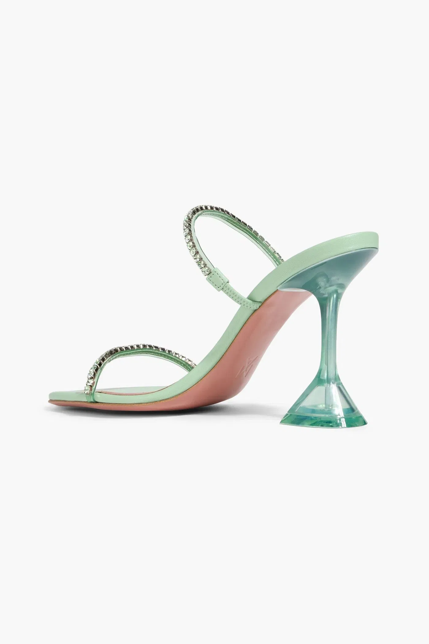 Amina Muaddi Gilda 95 Crystal-Embellished Pvc Mules Mint Women's