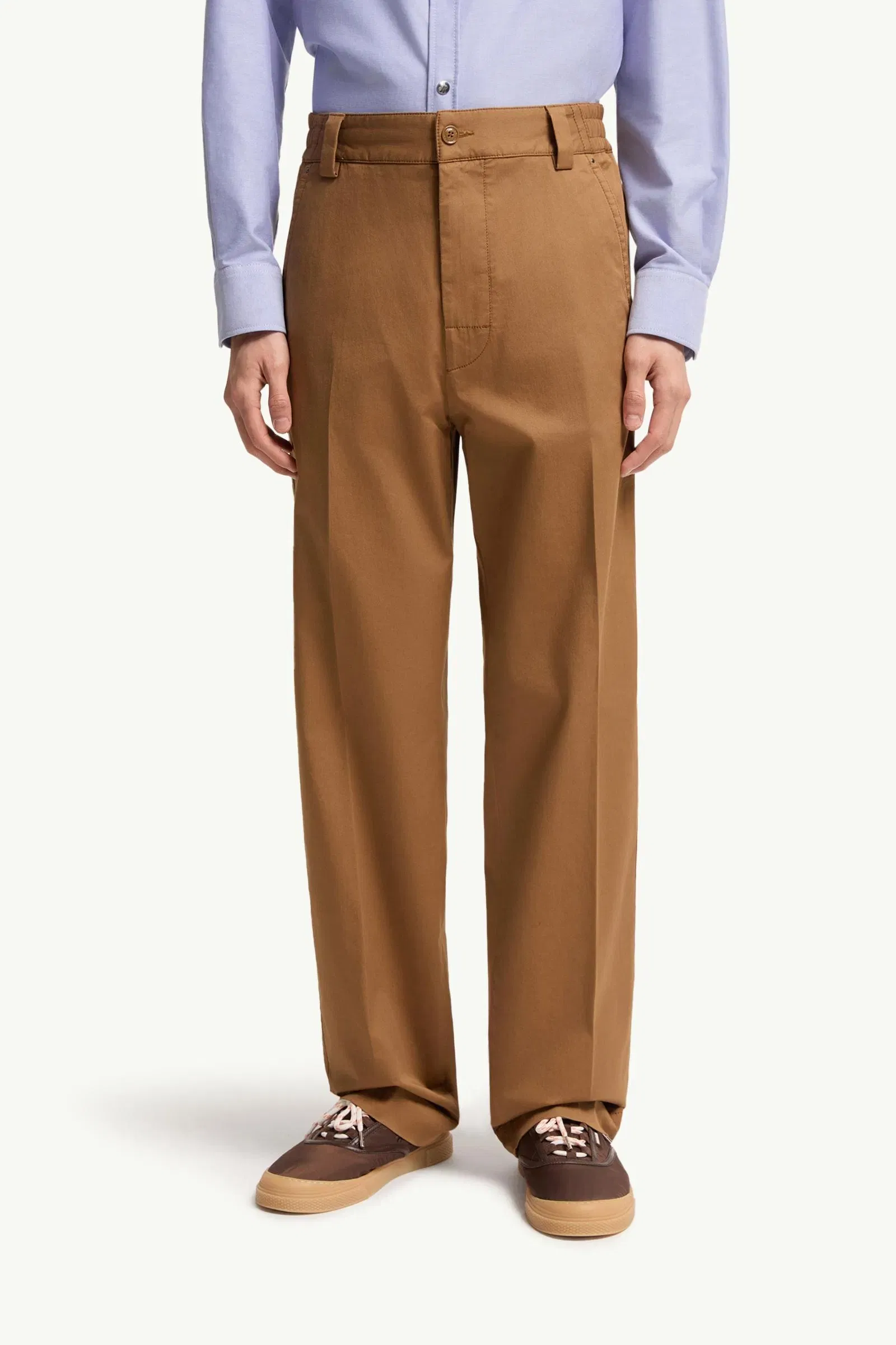 Moncler Tailored Cotton Pants Camel Beige Camel Beige