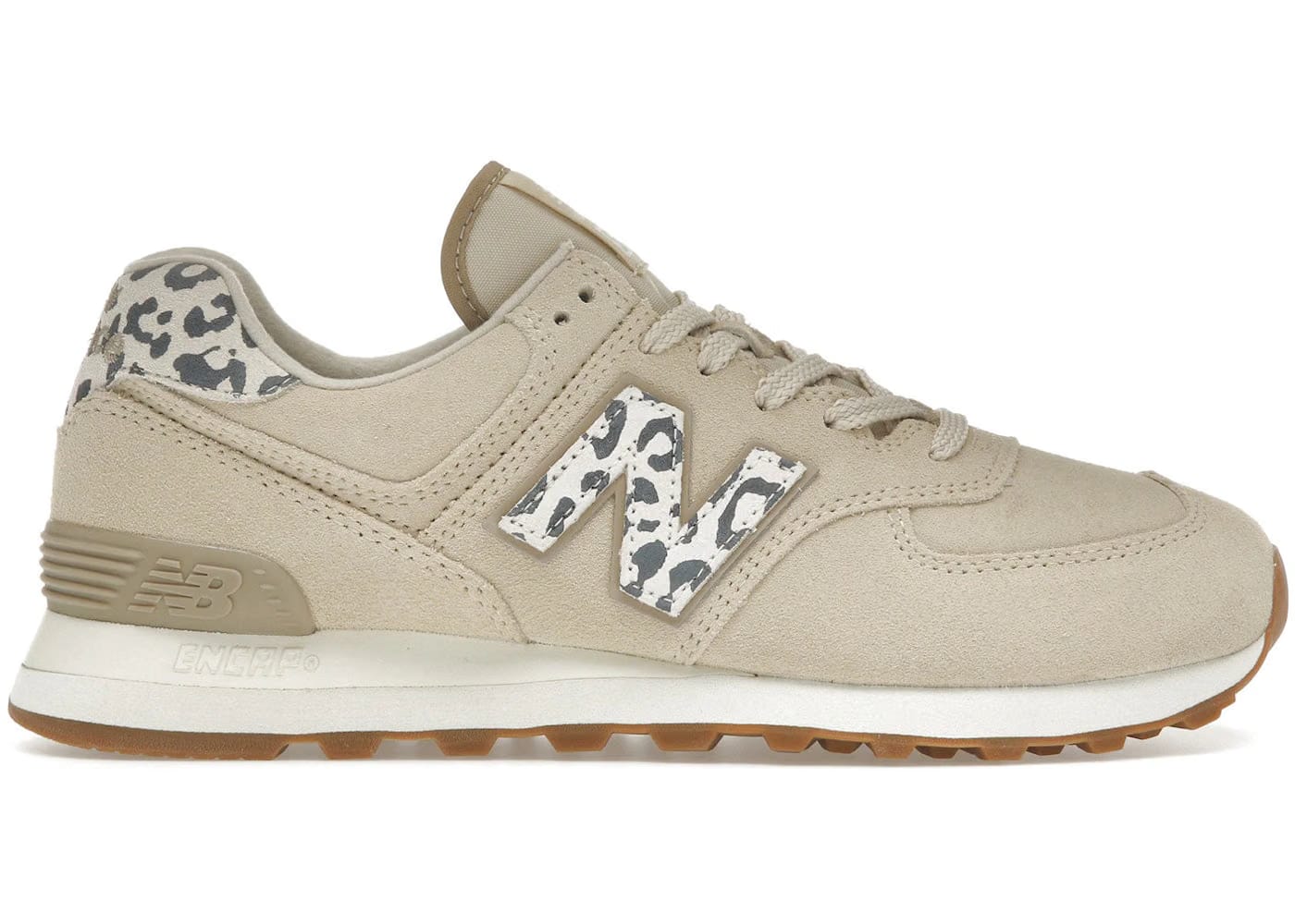 New Balance 574 Sea Salt Leopard Womens