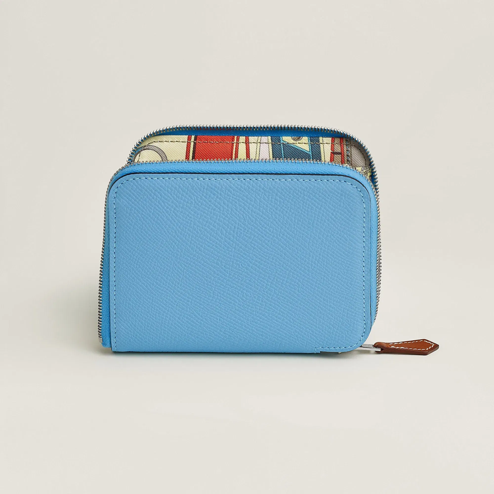Hermes Silk'In Compact Wallet Cleste
