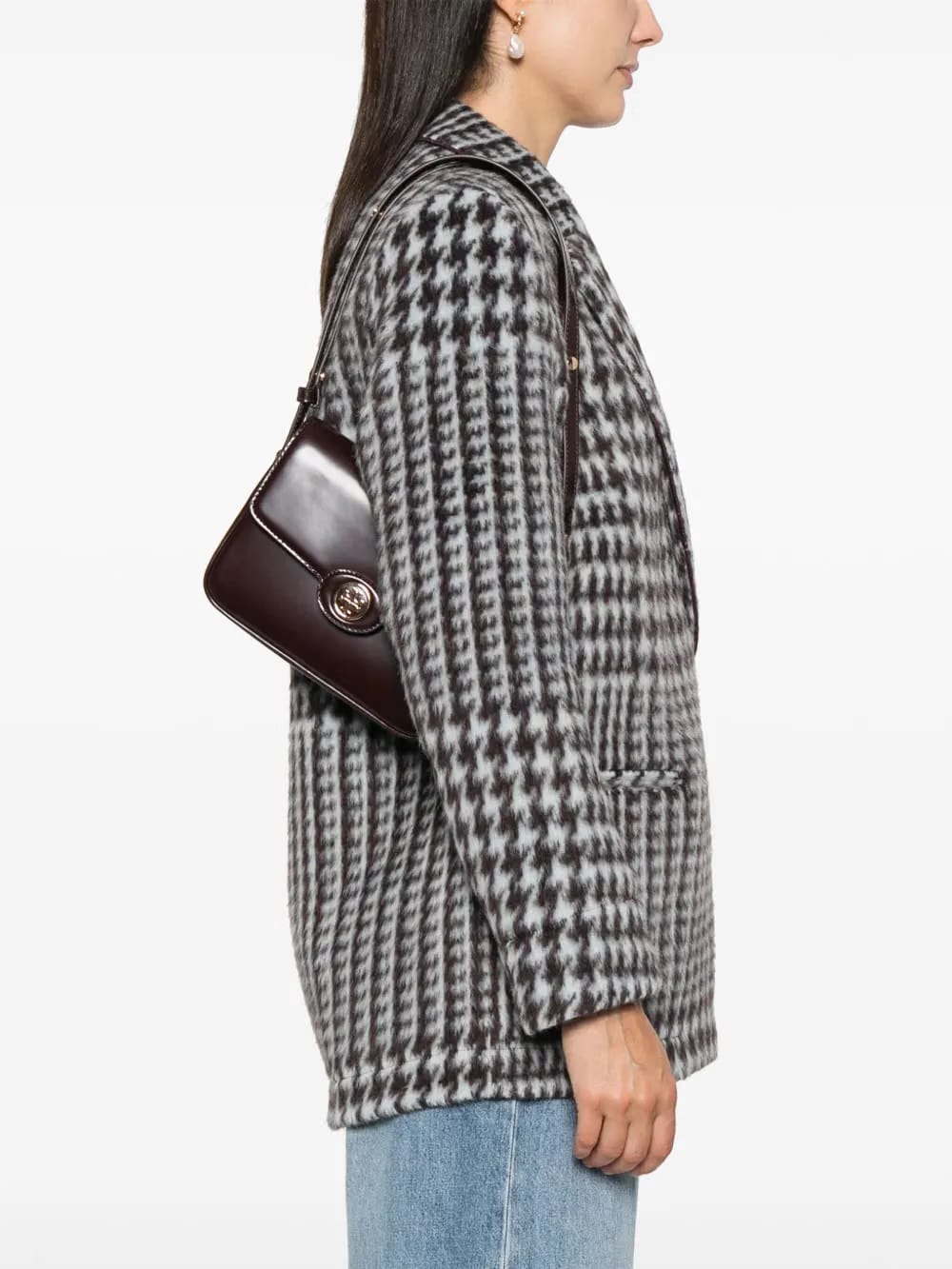 Crosshatched shoulder bag