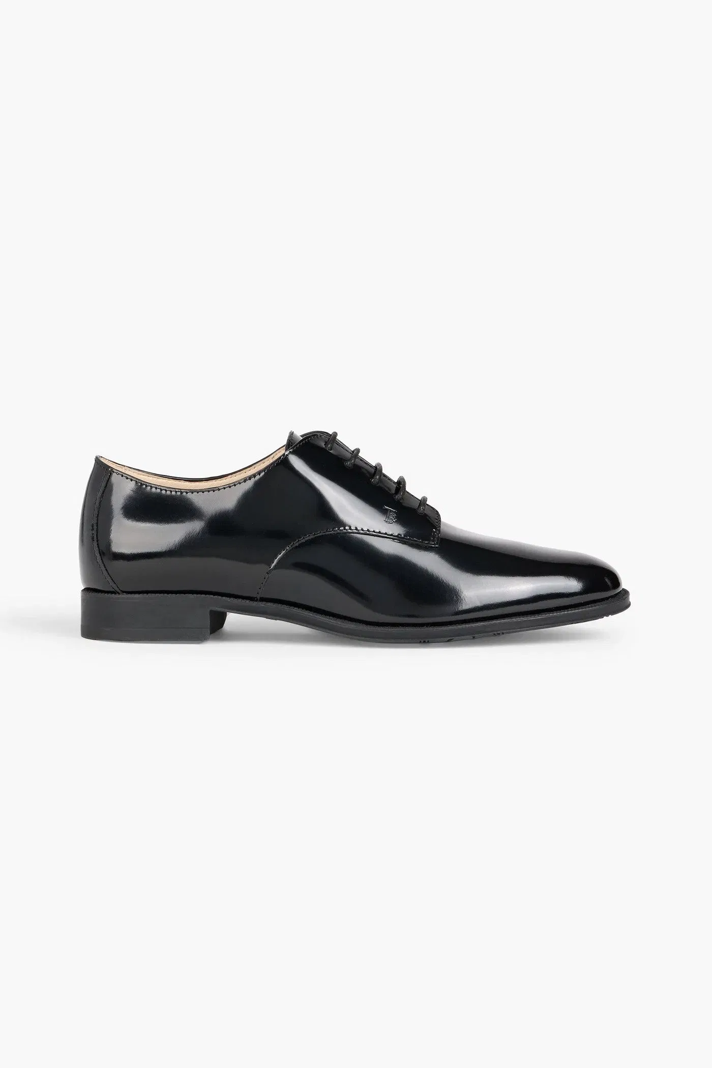 Tod's Glossed-Leather Brogues Black Women's