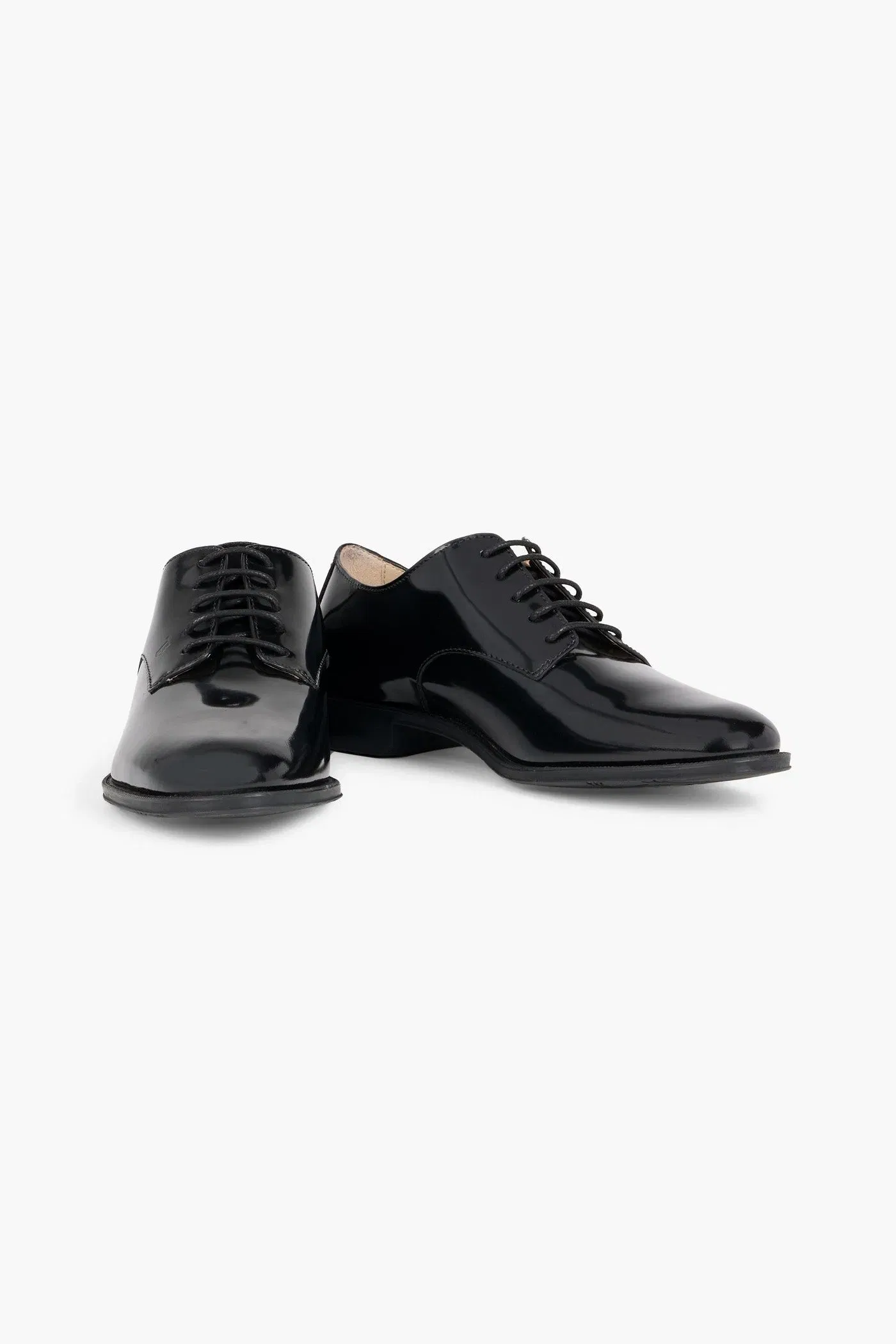 Tod's Glossed-Leather Brogues Black Women's