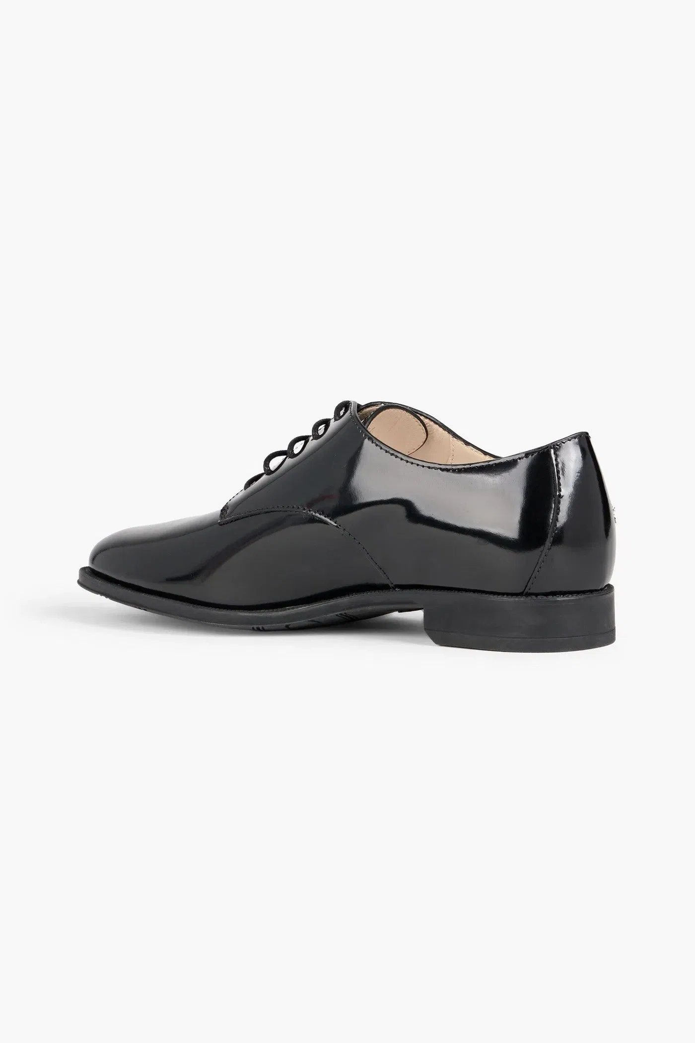 Tod's Glossed-Leather Brogues Black Women's