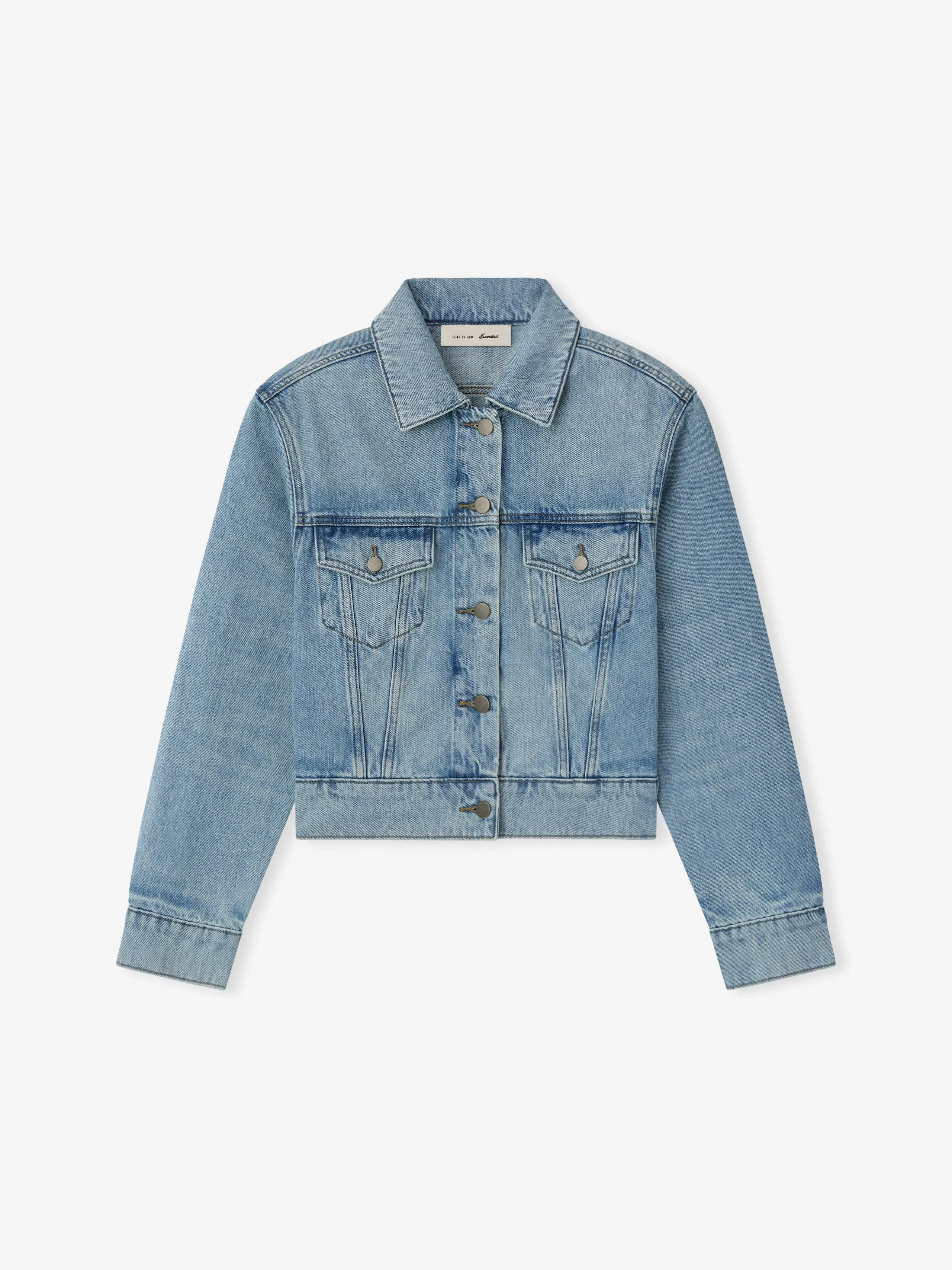 Essentials Womens Denim Trucker Jacket Classic Blue