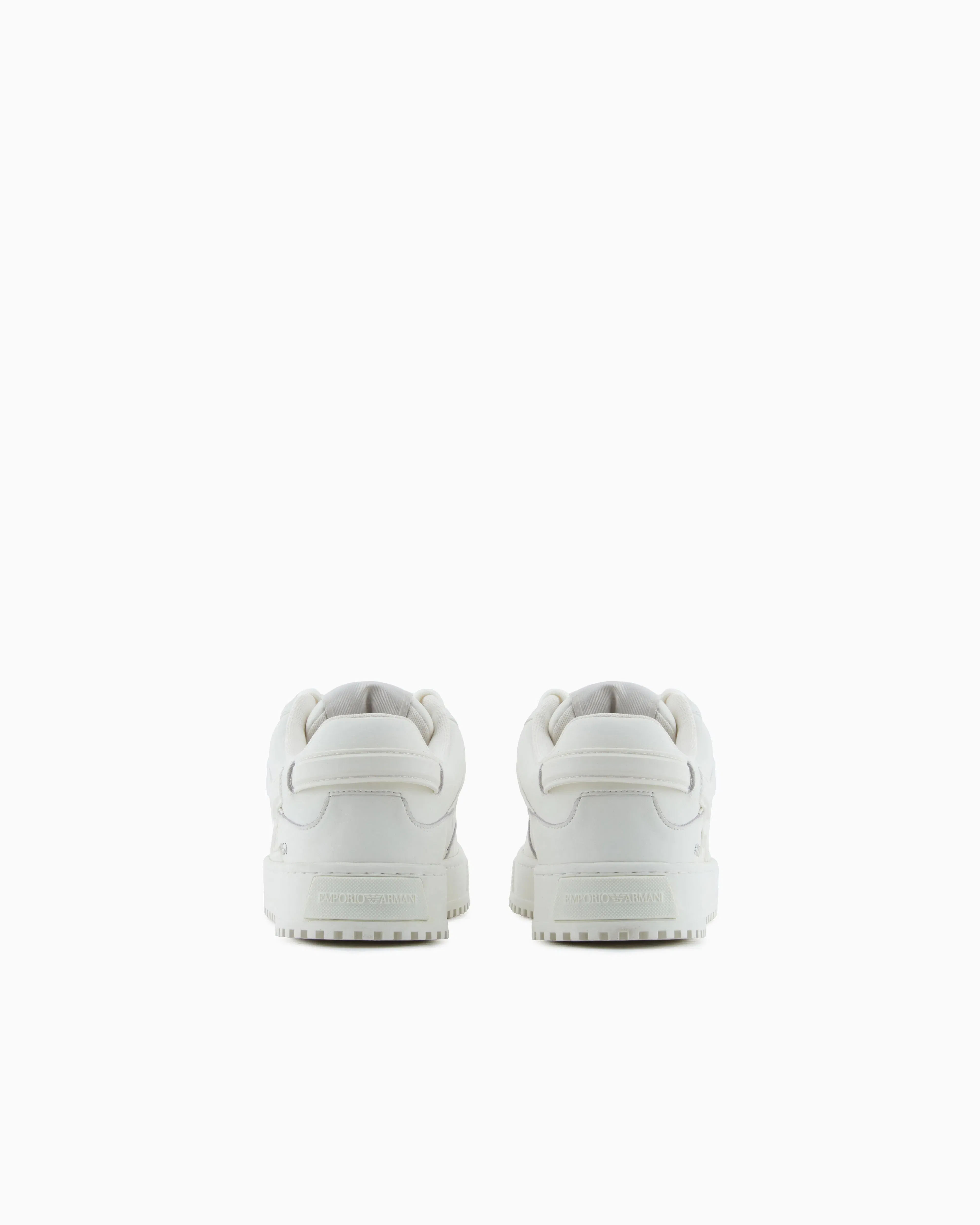 Emporio Armani Leather Sneakers With Oversized Ea Patch White