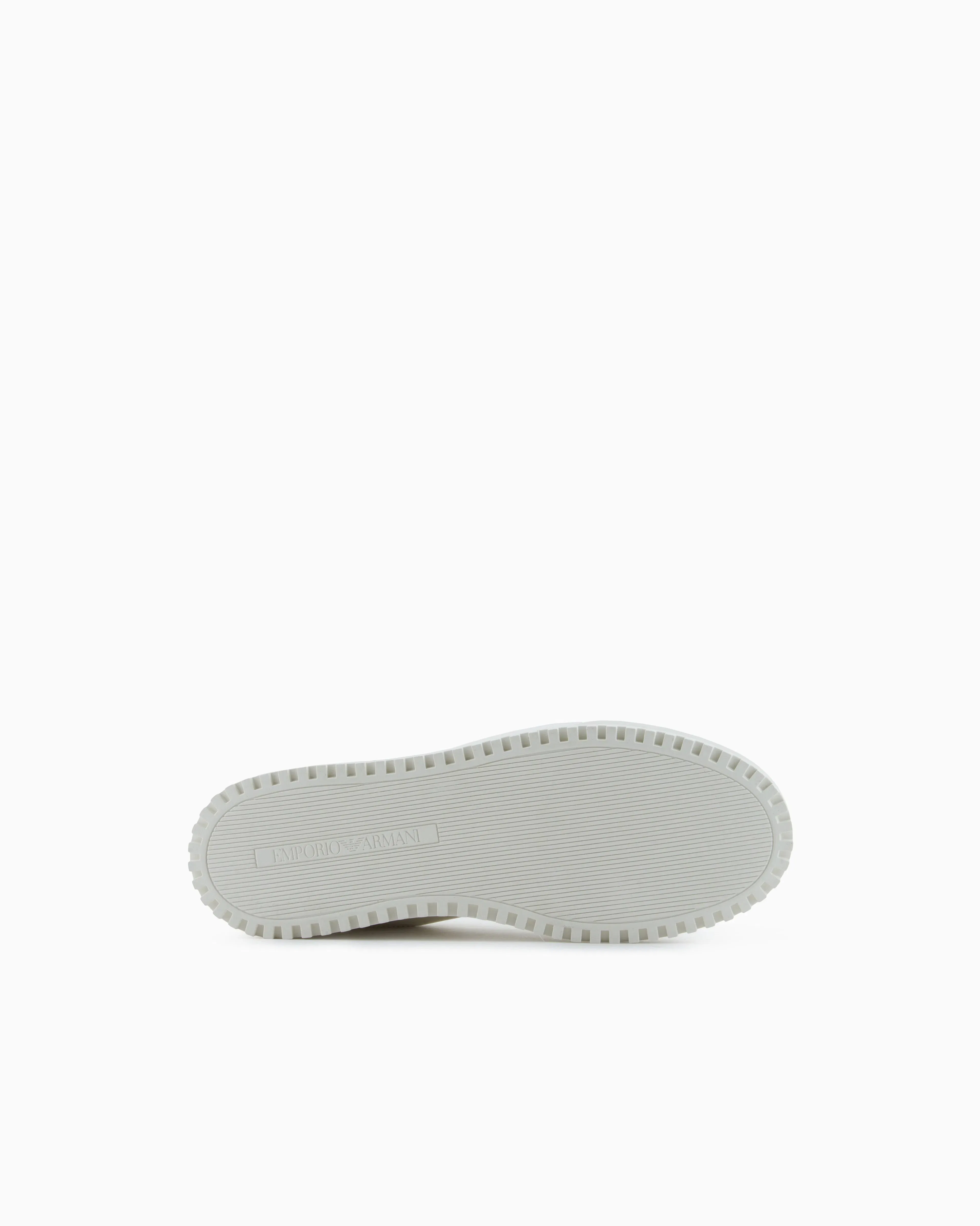 Emporio Armani Leather Sneakers With Oversized Ea Patch White