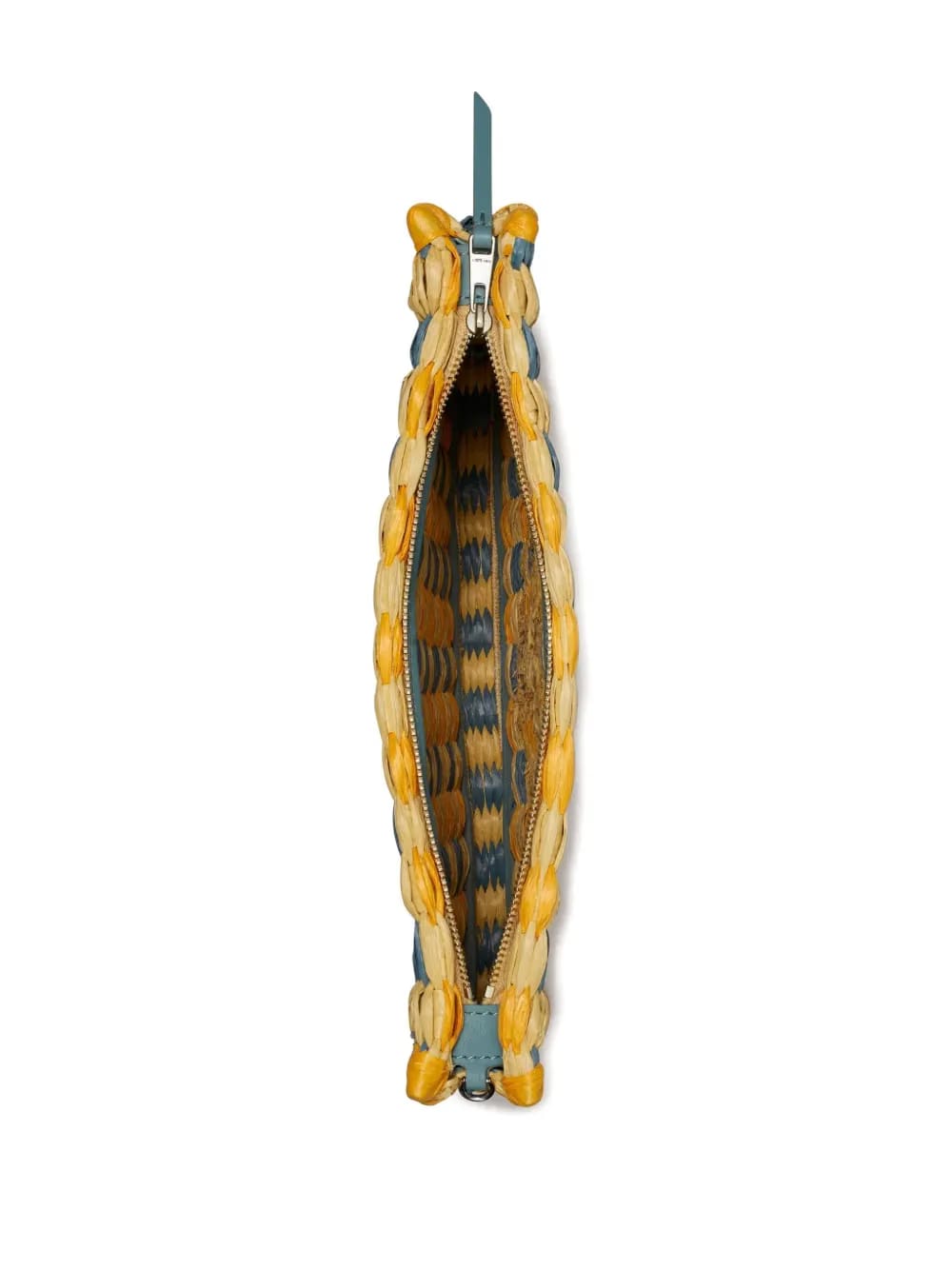 Ella woven-check clutch bag
