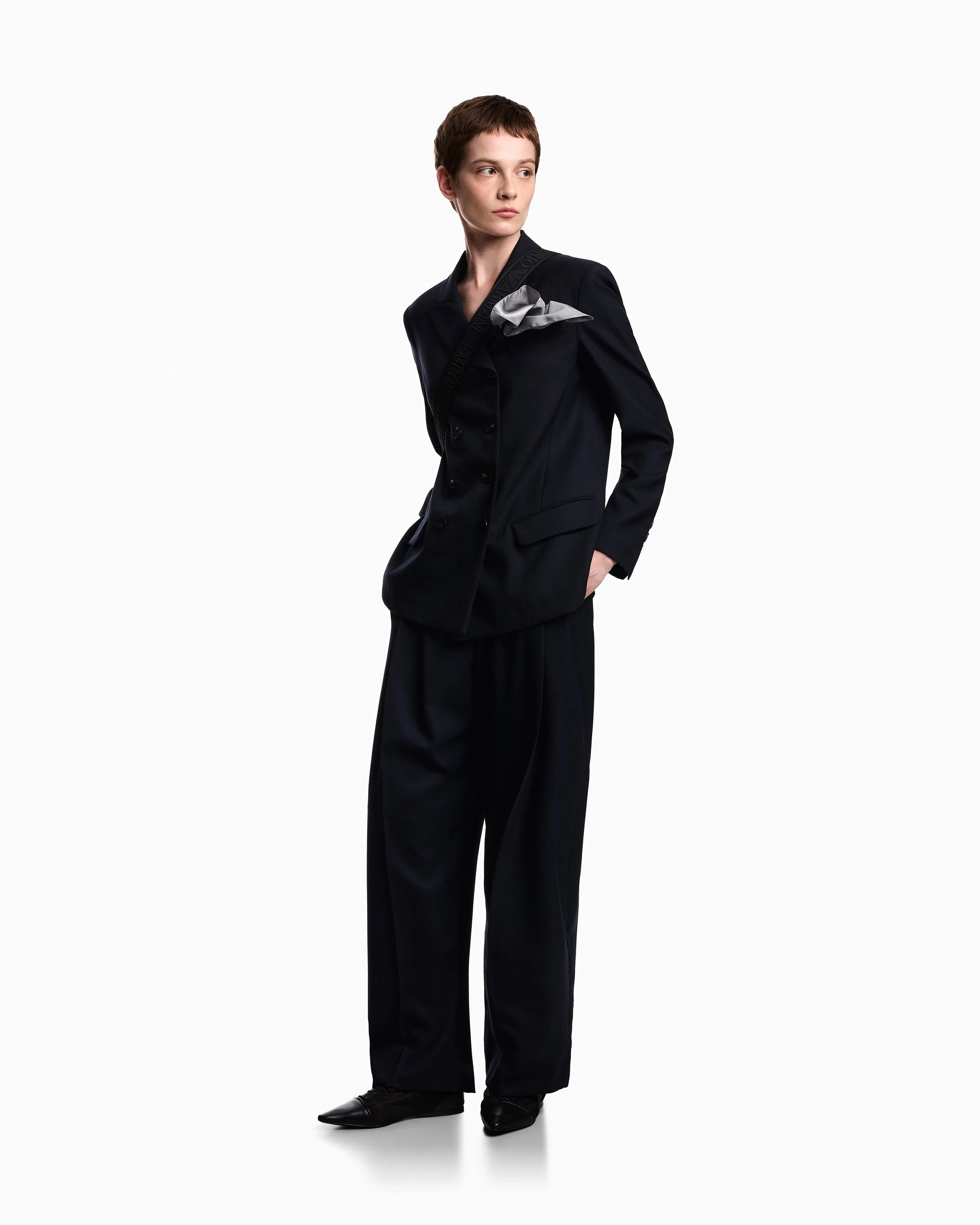 Emporio Armani Double-breasted jacket in fluid wool