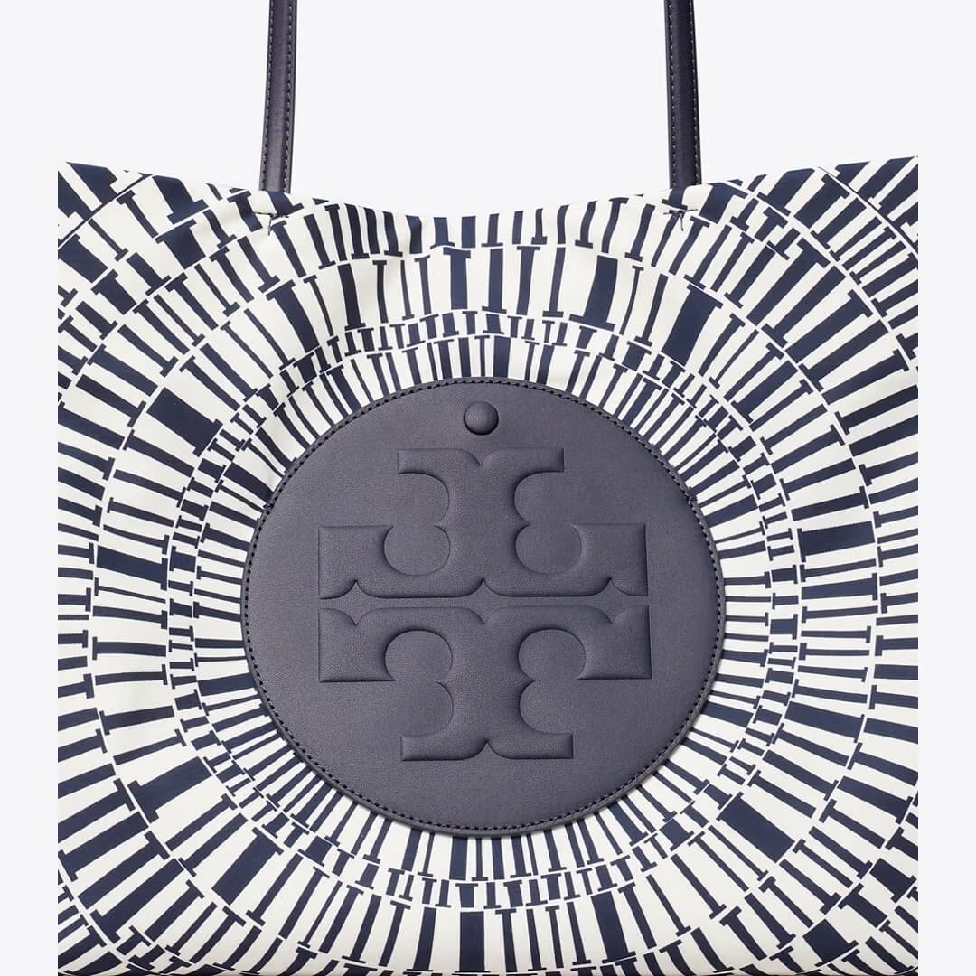 Tory Burch Ella Printed Tote Navy Circle