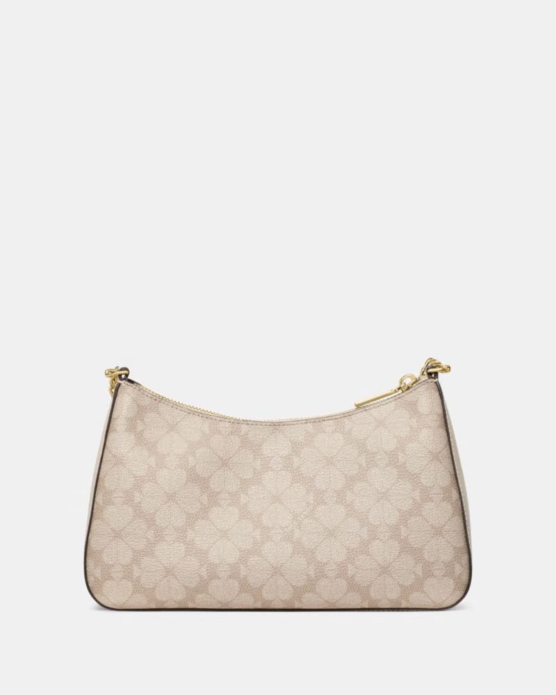 KateSpade Margot Spade Flower Convertible Shoulder Bag Dark Beige Moon Dust