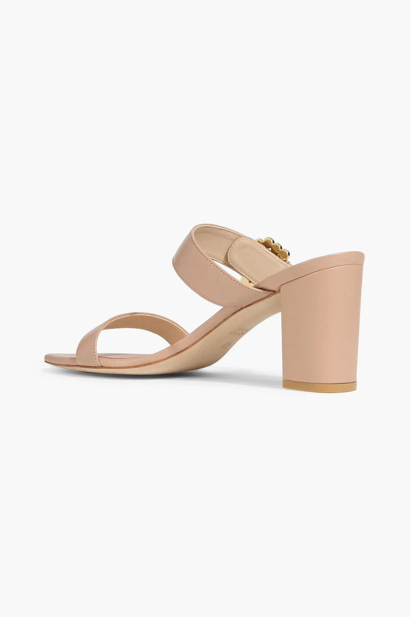 Stuart Weitzman Piper 75 Faux Pearl-Embellished Leather Mules Neutral Women's