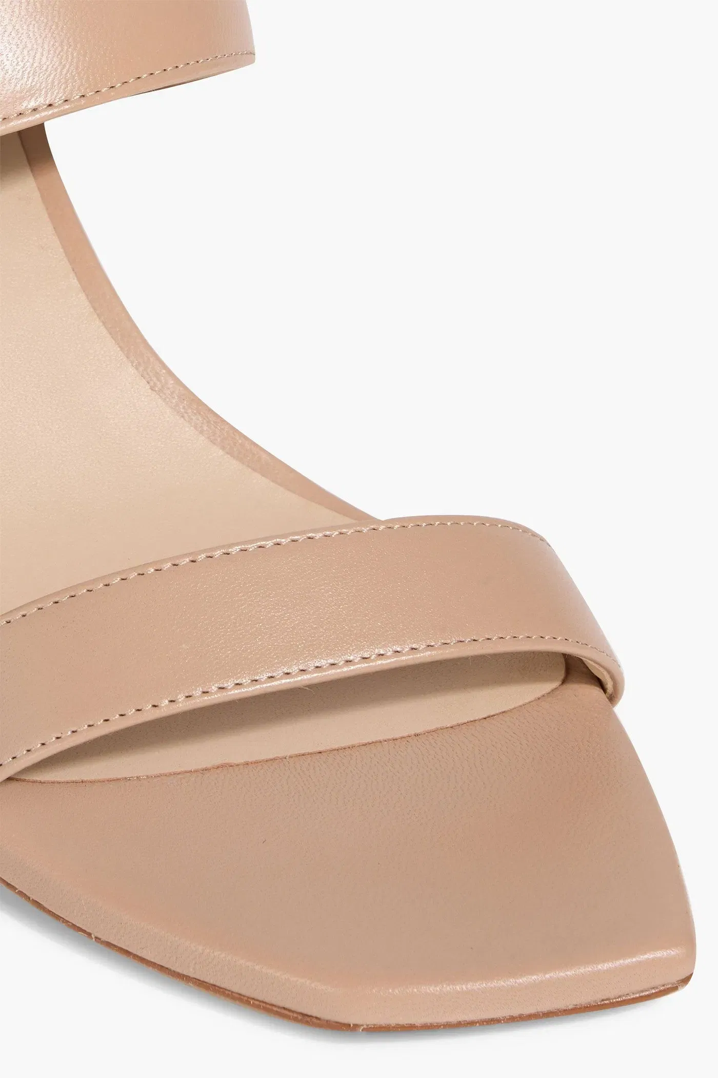 Stuart Weitzman Piper 75 Faux Pearl-Embellished Leather Mules Neutral Women's