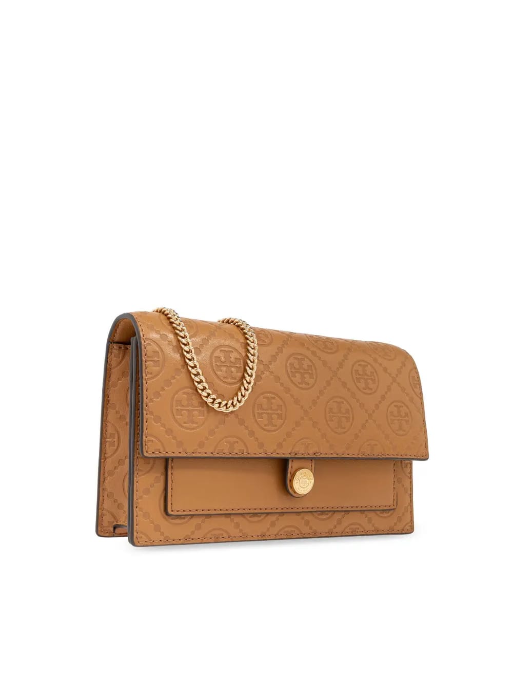 T monogram leather crossbody bag