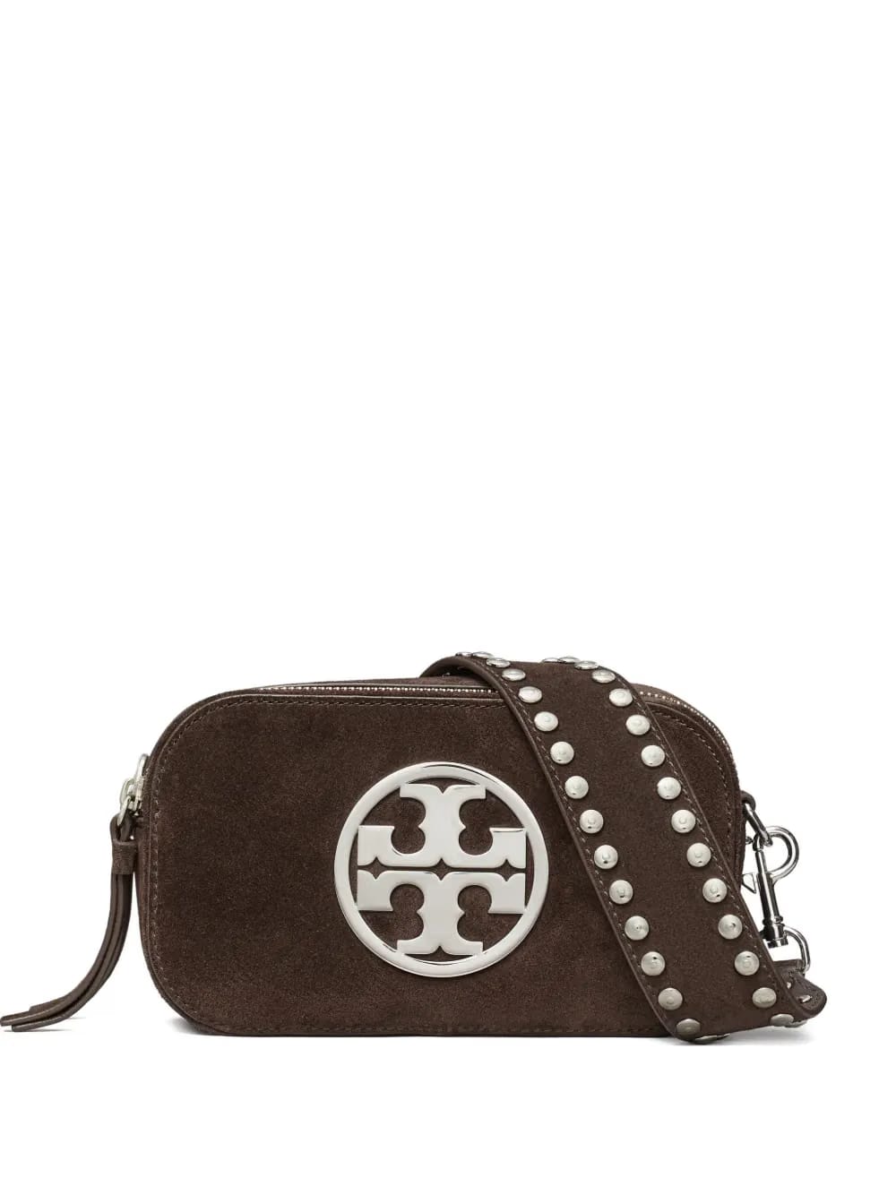 mini Miller logo-studded suede crossbody bag