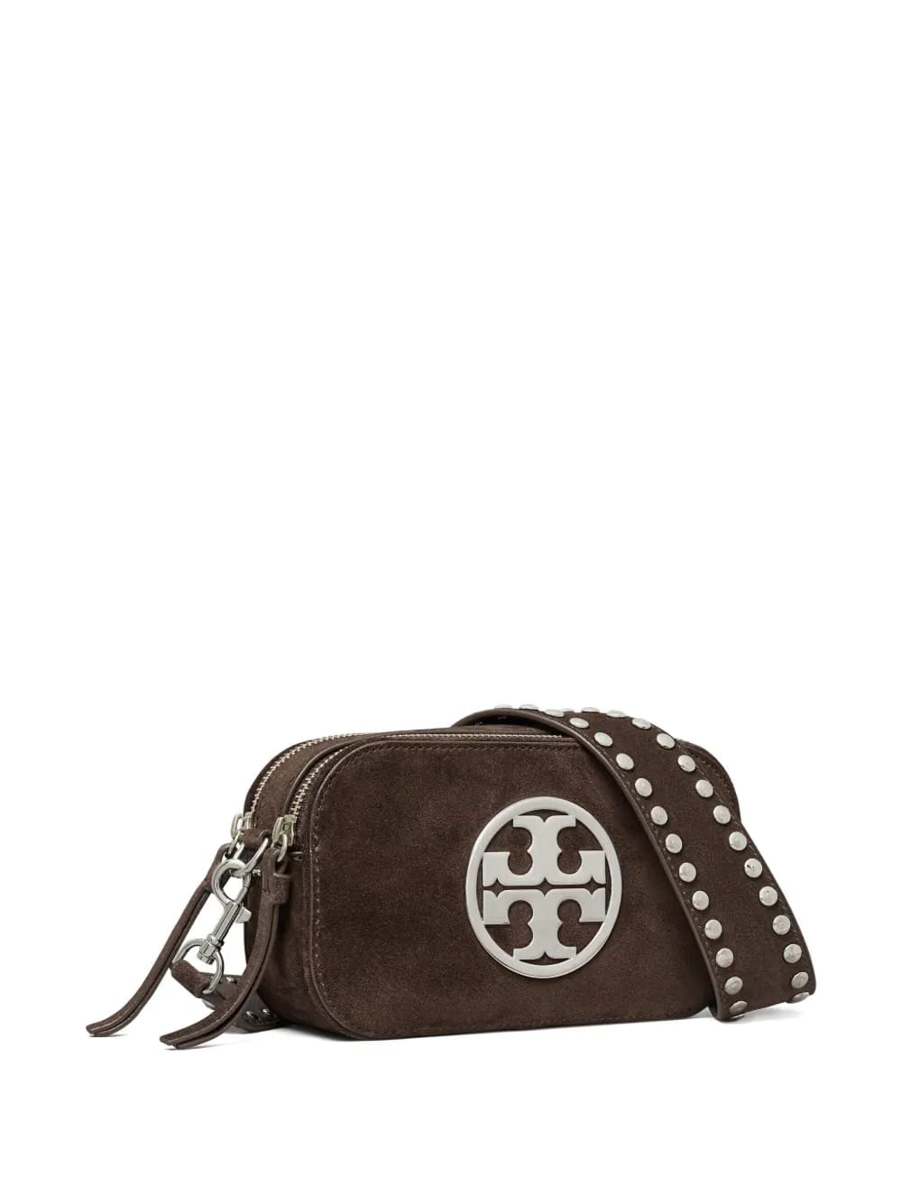 mini Miller logo-studded suede crossbody bag