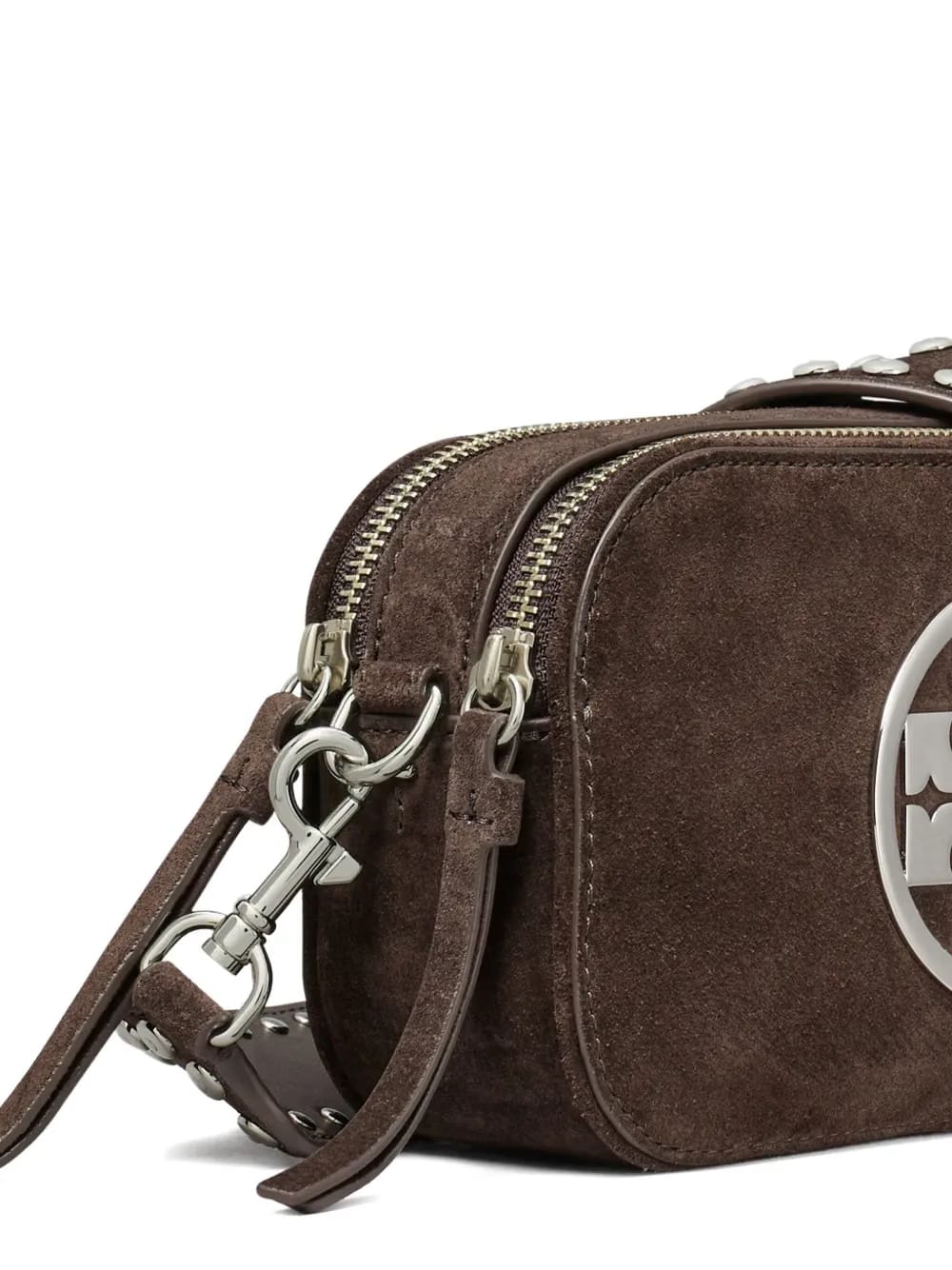 mini Miller logo-studded suede crossbody bag