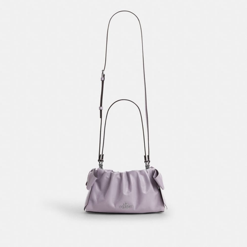 Coach Faye Shoulder Bag With Bows Silver Light Amethyst