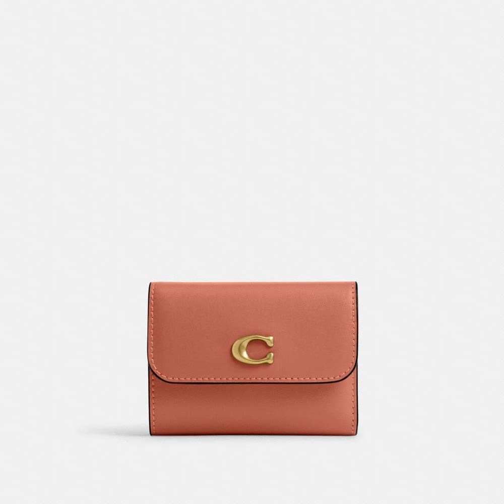 Coach Essential Card Holder Wallet Brass Dark Peach