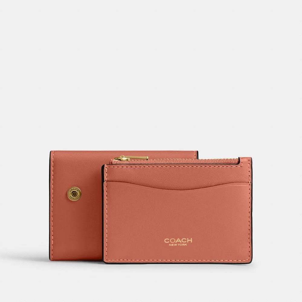 Coach Essential Card Holder Wallet Brass Dark Peach
