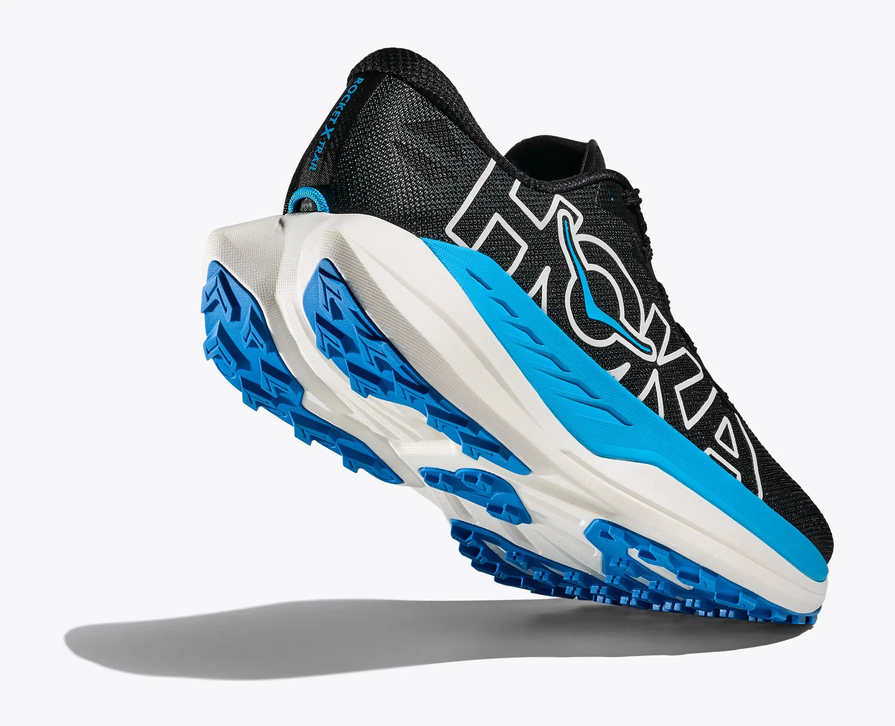 Hoka Women'S Rocket X Trail Black Skyward Blue