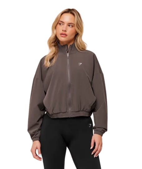 Women's Gymshark Training Everyday Woven Jacket Cool Brown