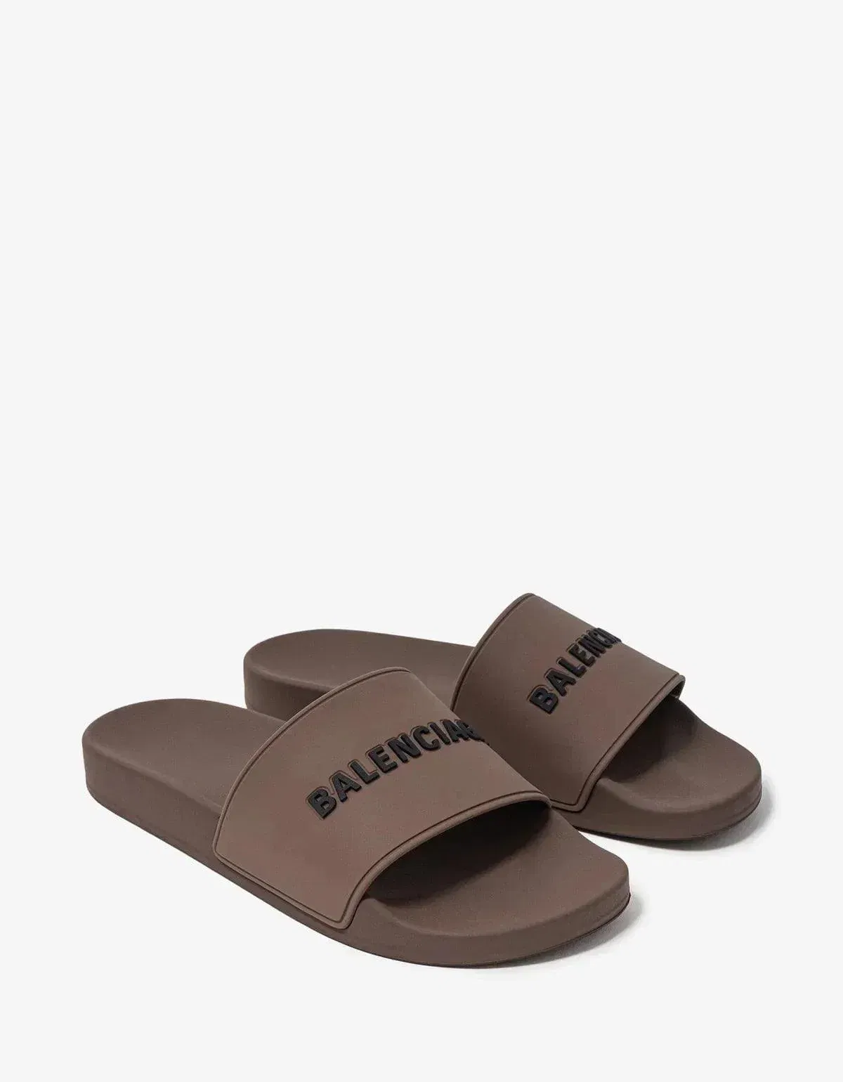 Balenciaga Logo Sliders Taupe