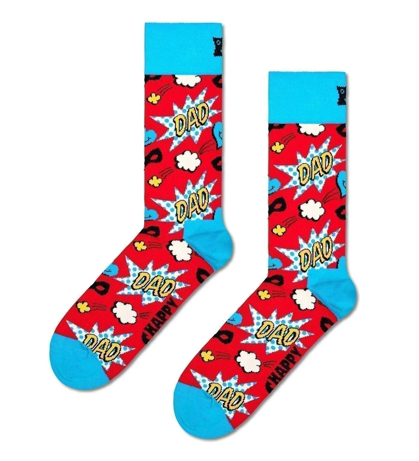 Happy Socks Unisex Dad Crew Length Socks for Women and Men